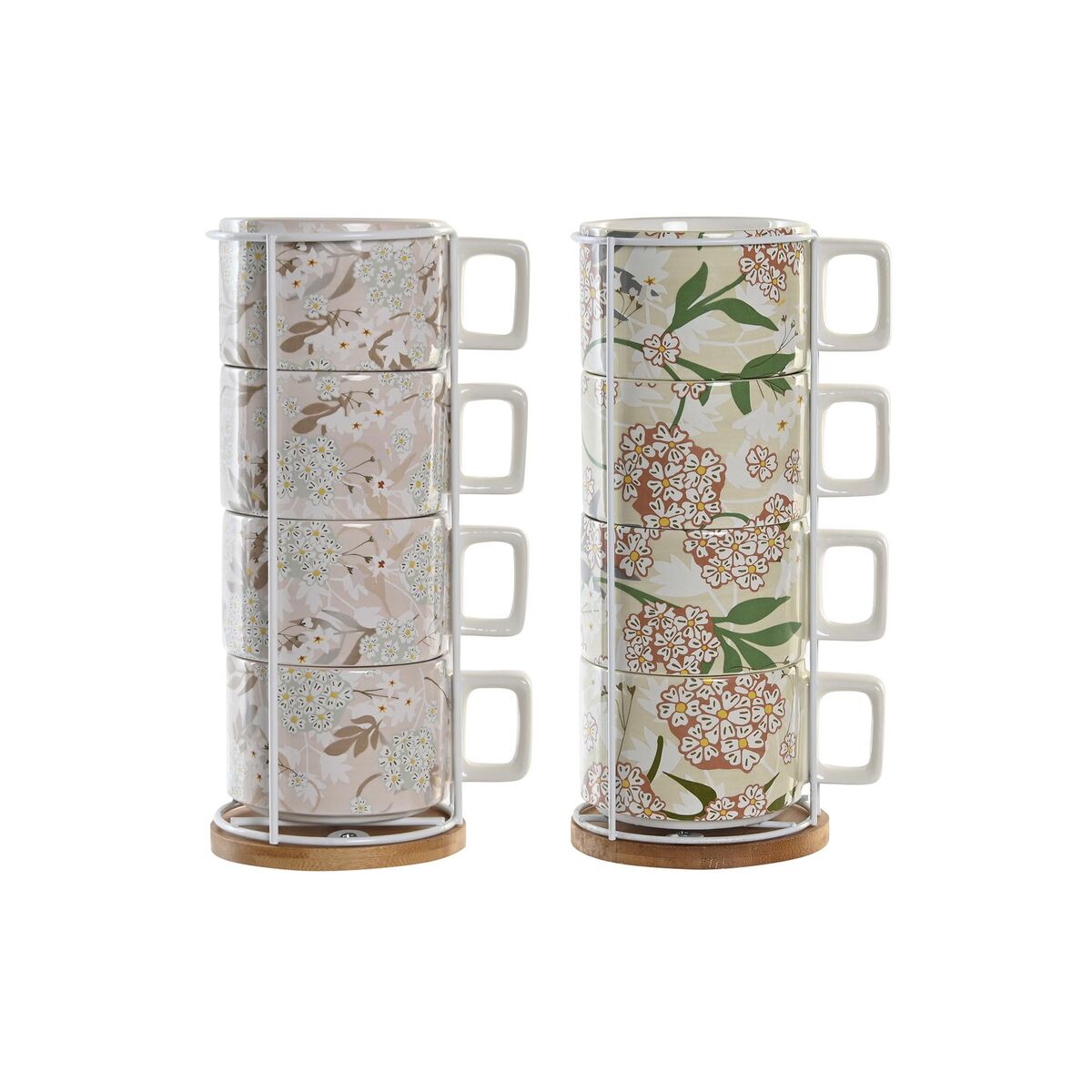 Set med kaffekoppar DKD Home Decor Metall 260 ml 4 Delar Dolomite (2 antal)