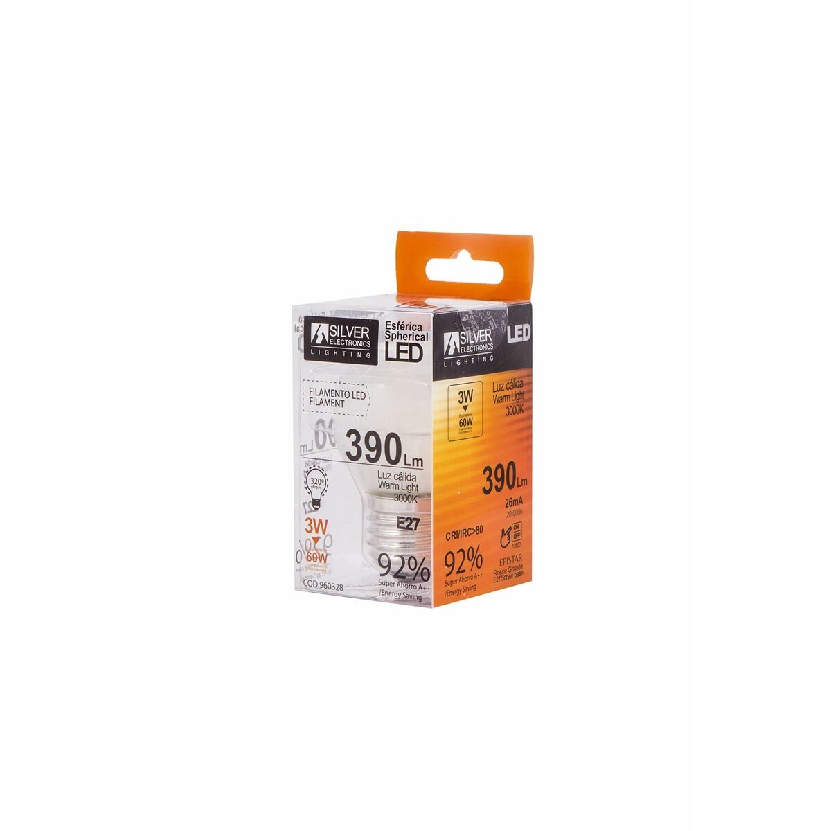 LED-lampa Silver Electronics 960328 E27 3W 3000K - 2