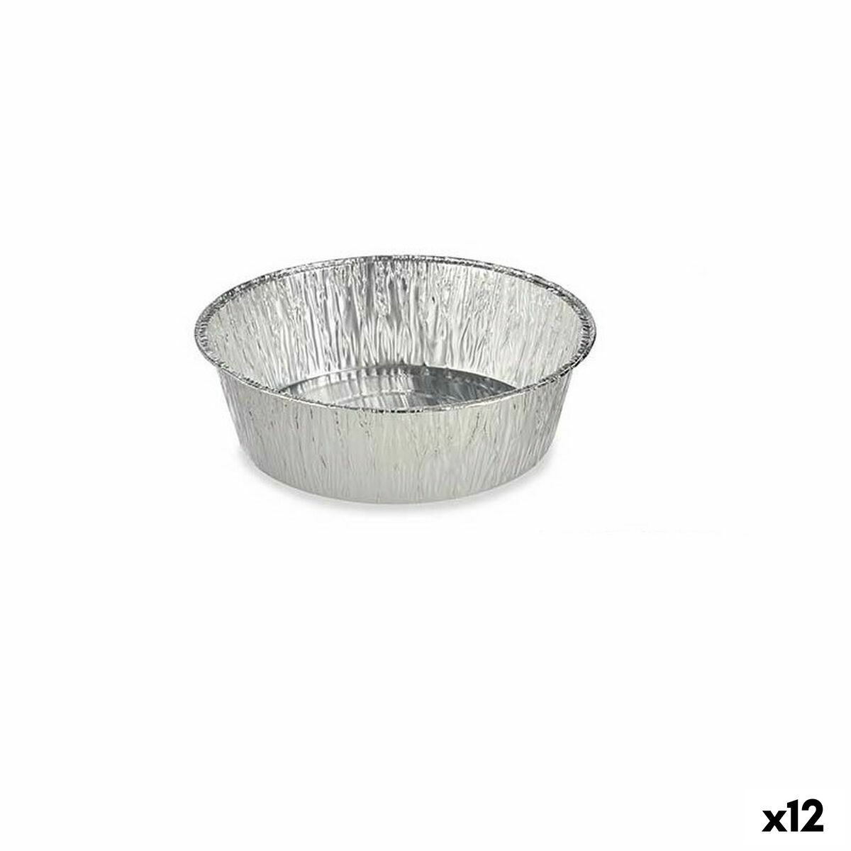 Uppsättning av köksfat Disponibel Rund Aluminium 25 x 8 x 25 cm (12 antal)