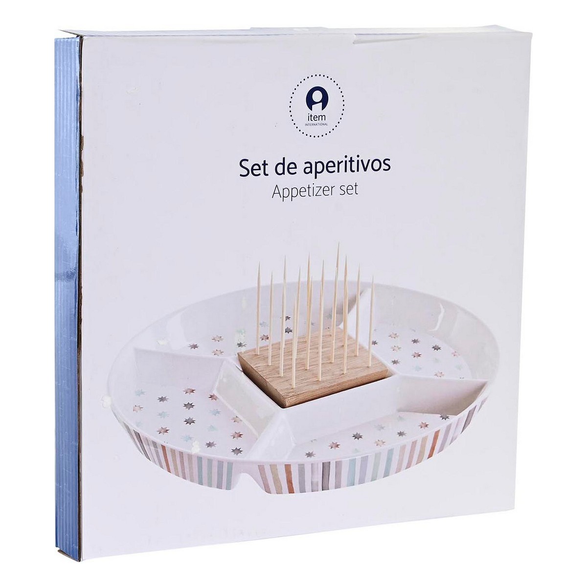 Snacksbricka DKD Home Decor 23,5 x 23,5 x 3 cm Multicolour Stengods - 2