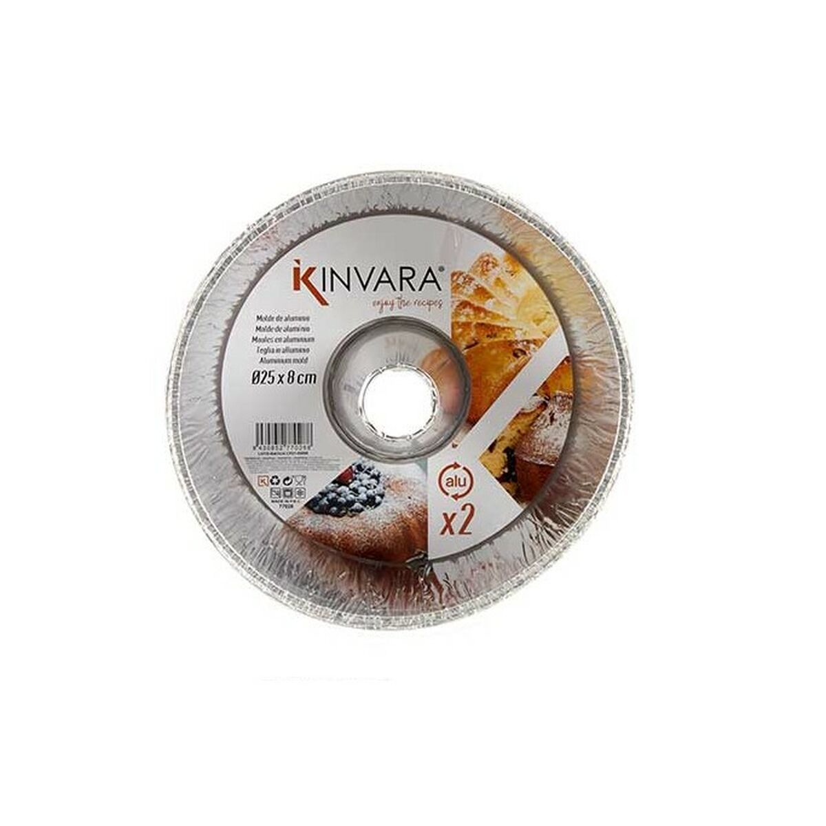 Uppsättning av köksfat Disponibel Brylépudding Aluminium 25 x 7,7 x 25 cm (12 antal) - 2