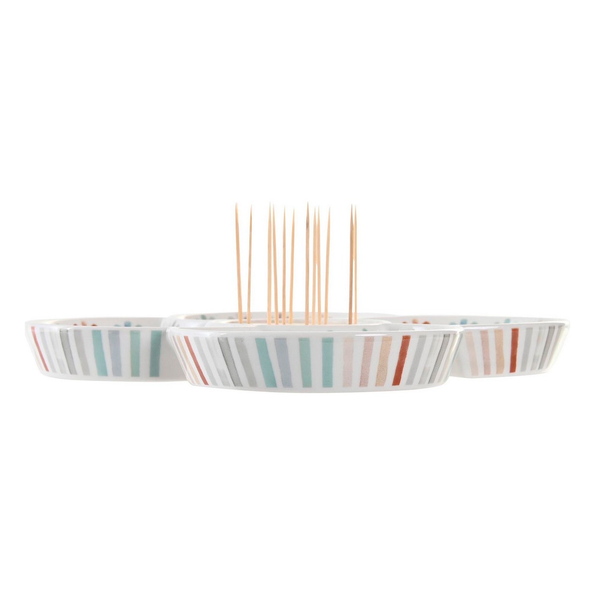 Snacksbricka DKD Home Decor Multicolour 22 x 22 x 3 cm Stengods - 3
