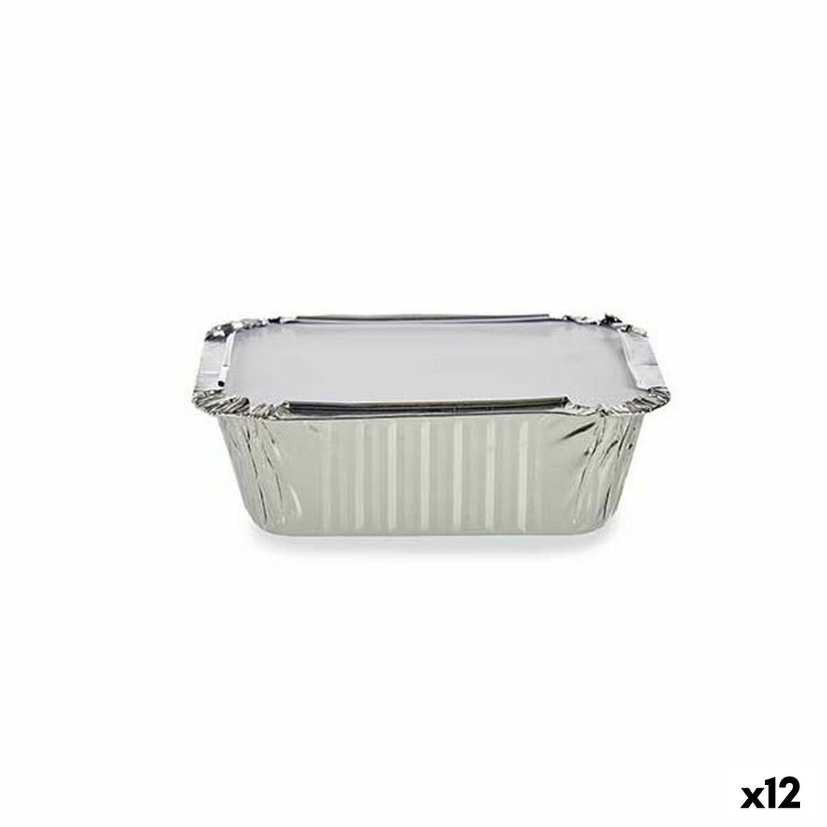 Uppsättning av köksfat Disponibel Med lock Aluminium 14,5 x 7,5 x 12,5 cm (12 antal)