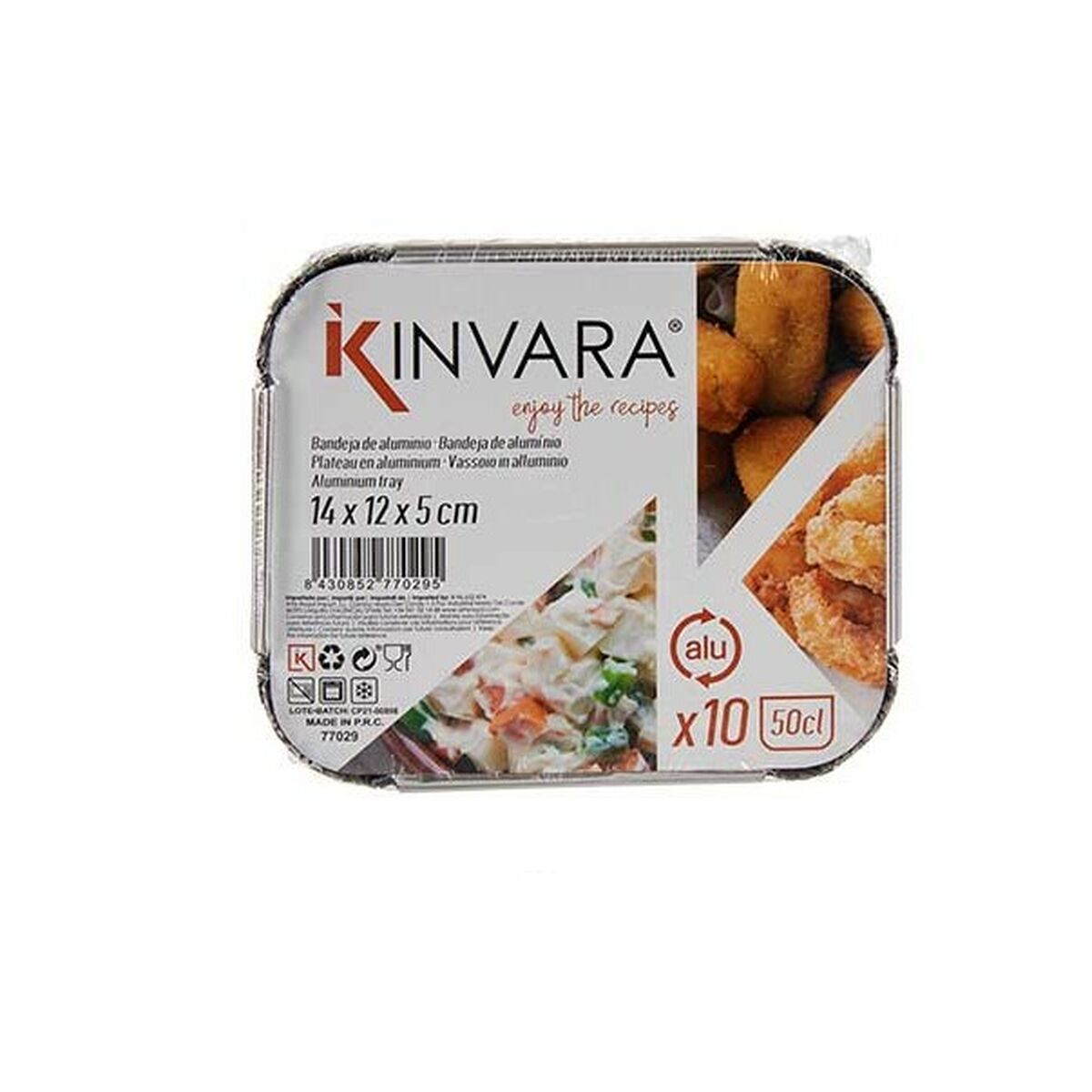 Uppsättning av köksfat Disponibel Med lock Aluminium 14,5 x 7,5 x 12,5 cm (12 antal) - 2
