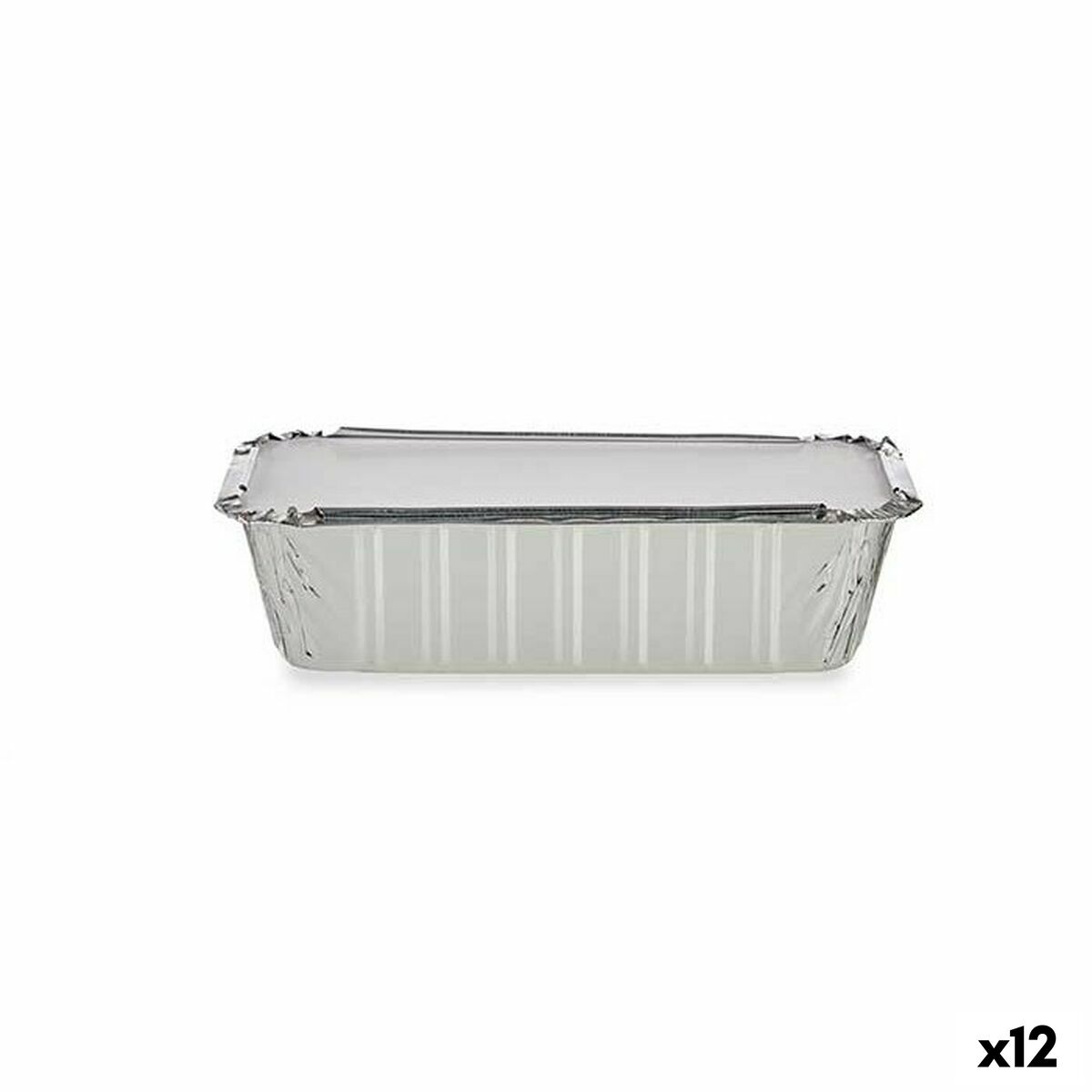 Uppsättning av köksfat Disponibel Med lock Aluminium 22,4 x 7,4 x 11,5 cm (12 antal)