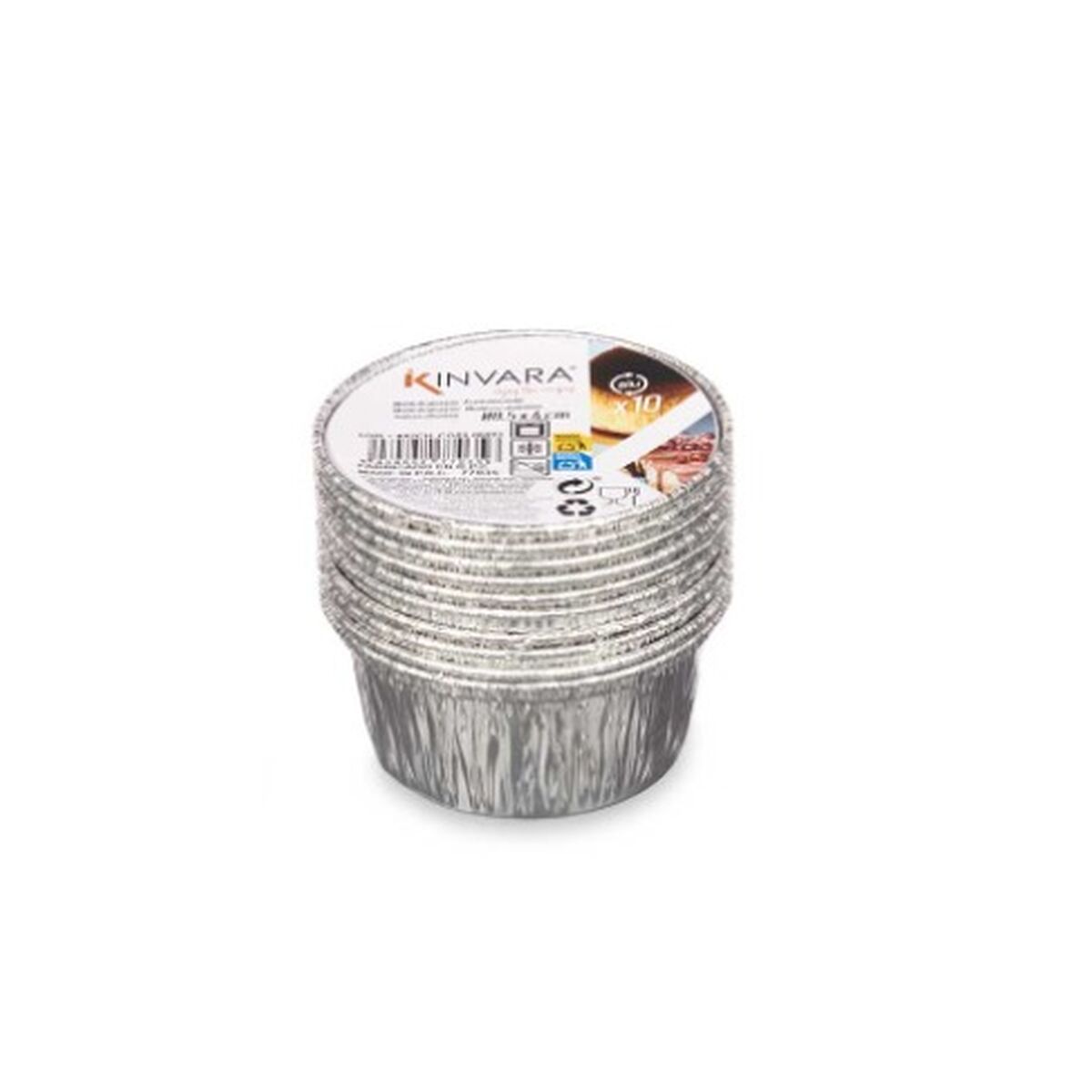 Uppsättning av köksfat Disponibel Rund Aluminium 8,5 x 8 x 8,5 cm (12 antal) - 2