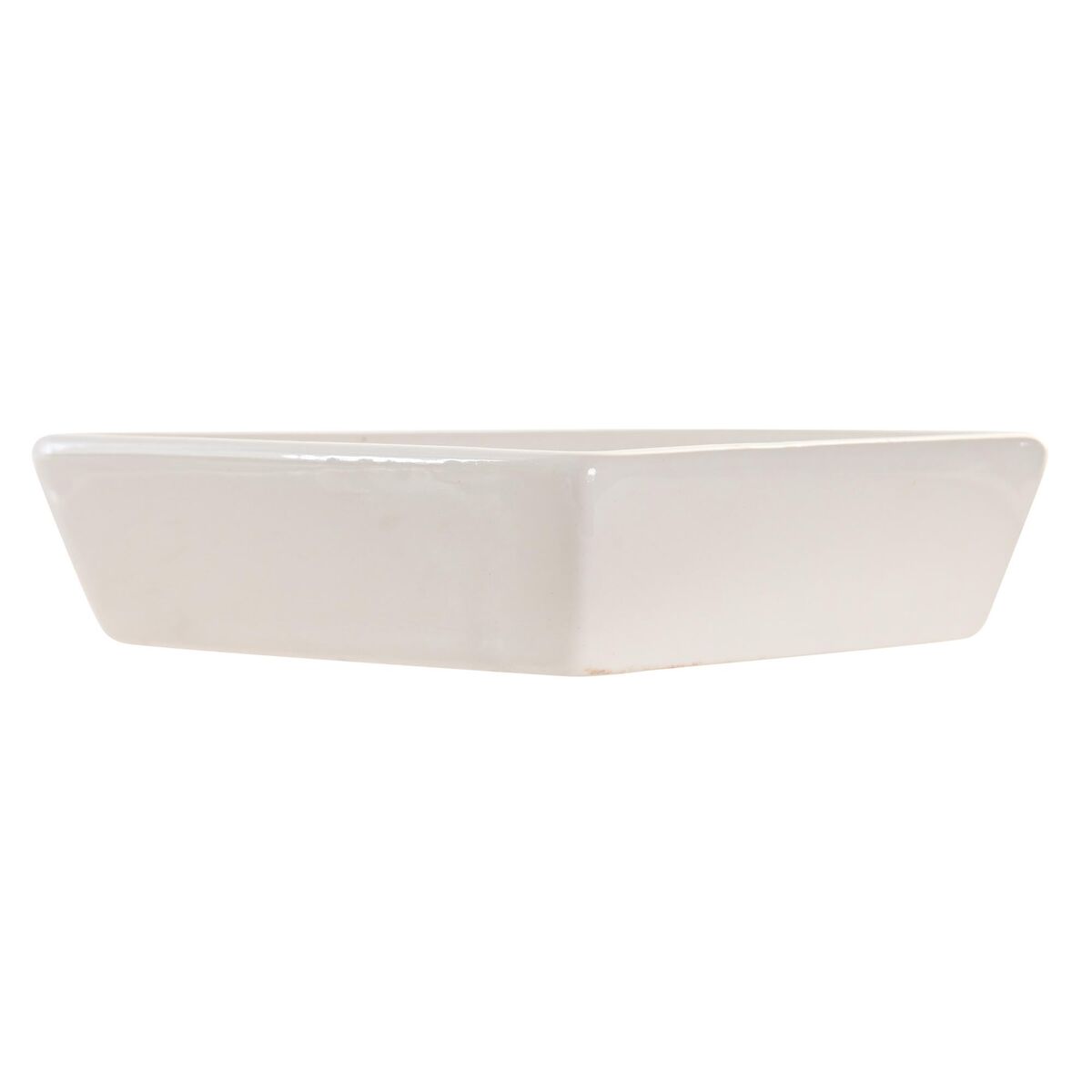 Snacksbricka DKD Home Decor 21,5 x 21,5 x 1 cm Beige Vit Stengods Traditionell - 2
