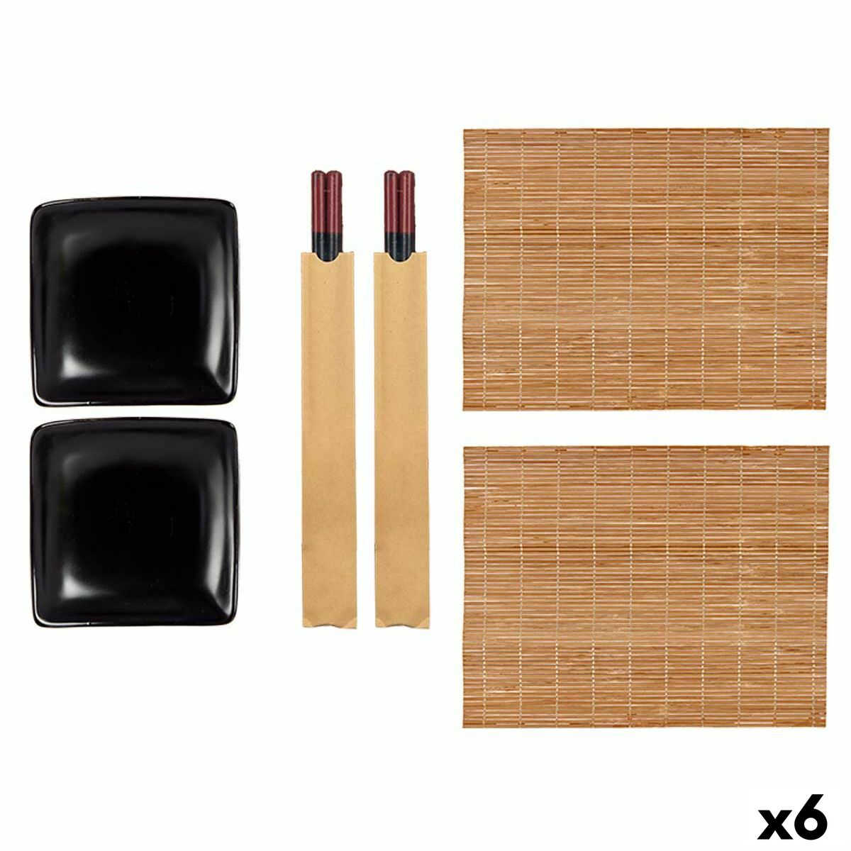 Sushiset Svart Keramik Bambu (6 antal)