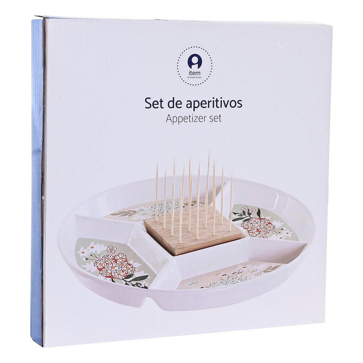 Snacksbricka DKD Home Decor 23,5 x 23,5 x 3 cm Grön Stengods - 2