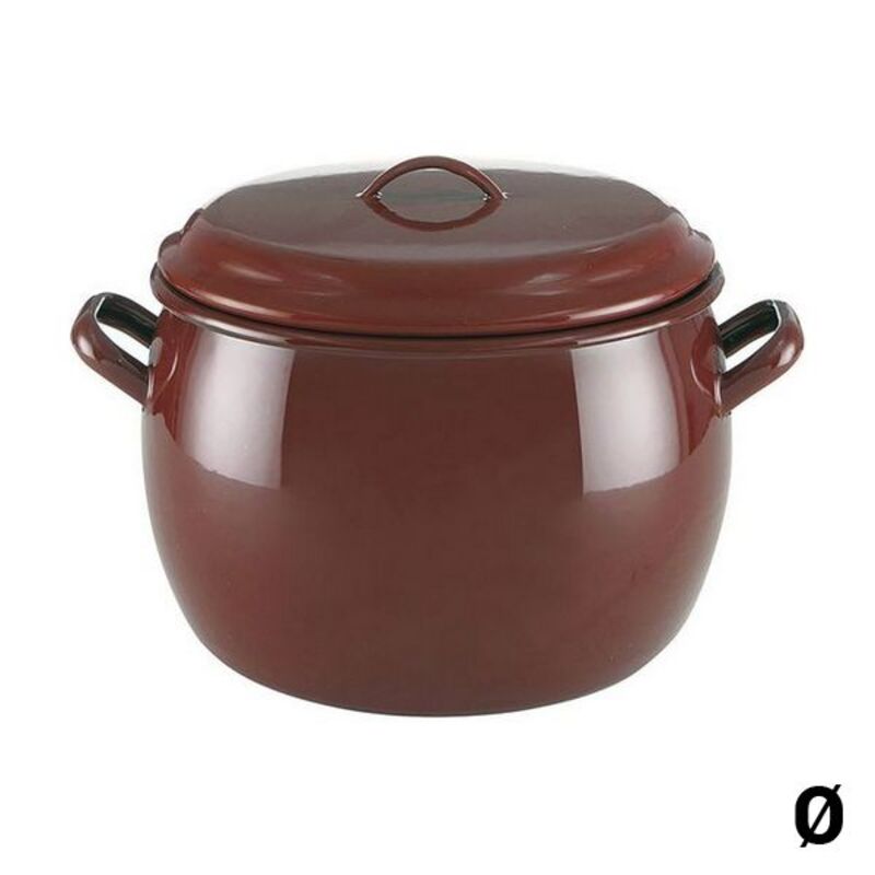 Gryta med lock Quid Classic Brun Emaljerat stål, Mått: 24 cm