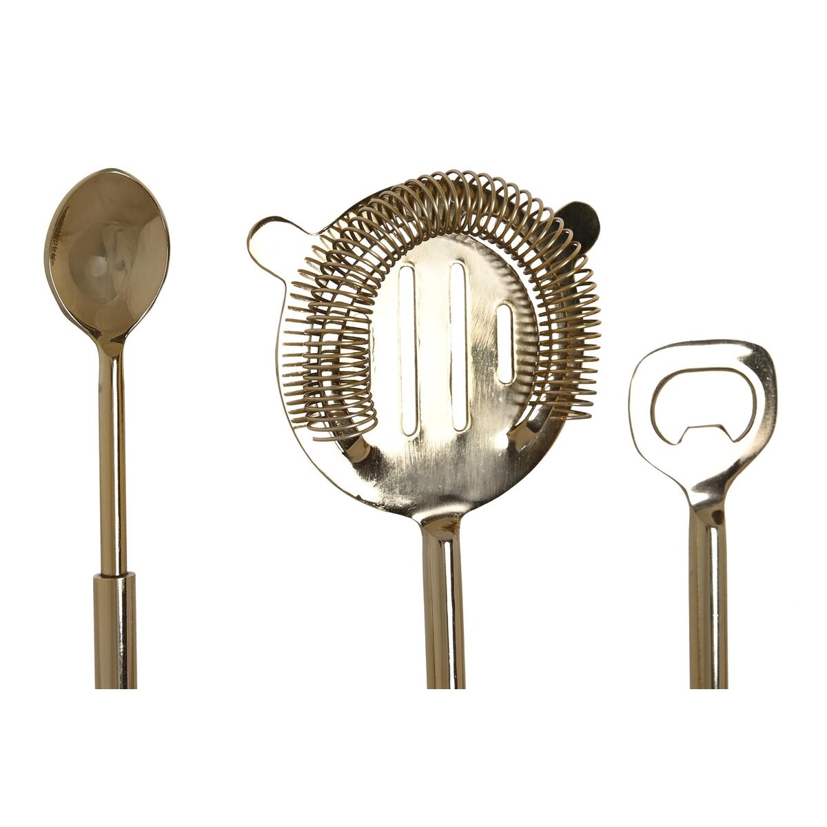 Cocktailset DKD Home Decor 10 x 3 x 21 cm Silvrig Gyllene Rostfritt stål Marmor - 2