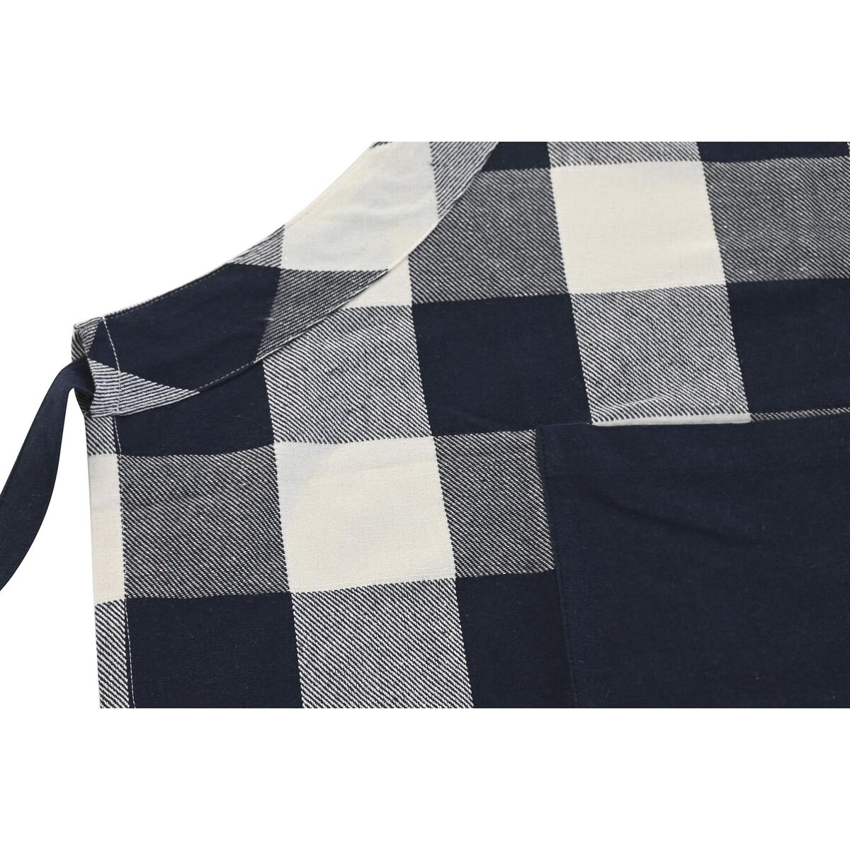 Förkläde med ficka DKD Home Decor 70 x 1 x 85 cm Blå Bomull Vit - 3