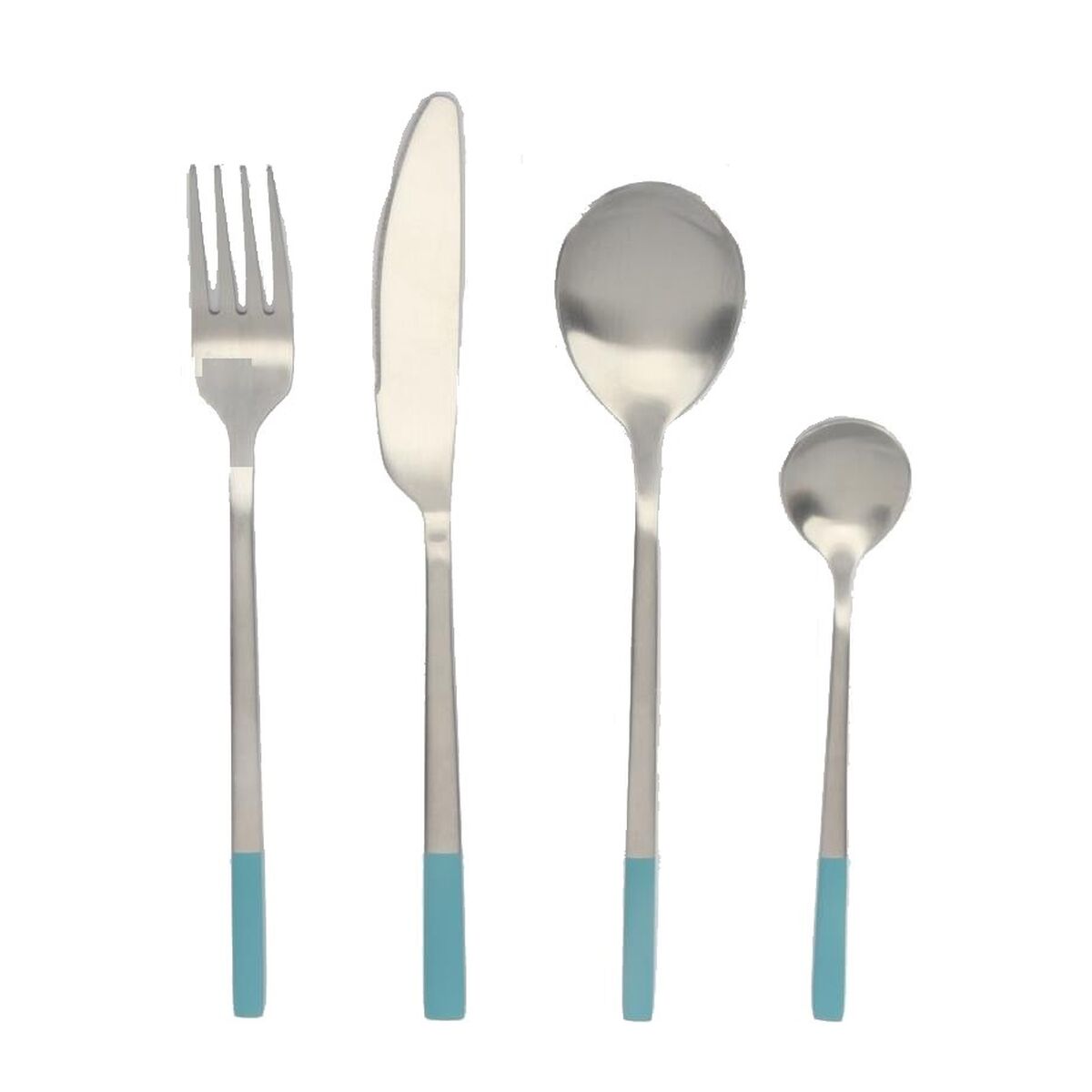 Bestick DKD Home Decor Blå Silvrig Rostfritt stål 16 Delar - 3