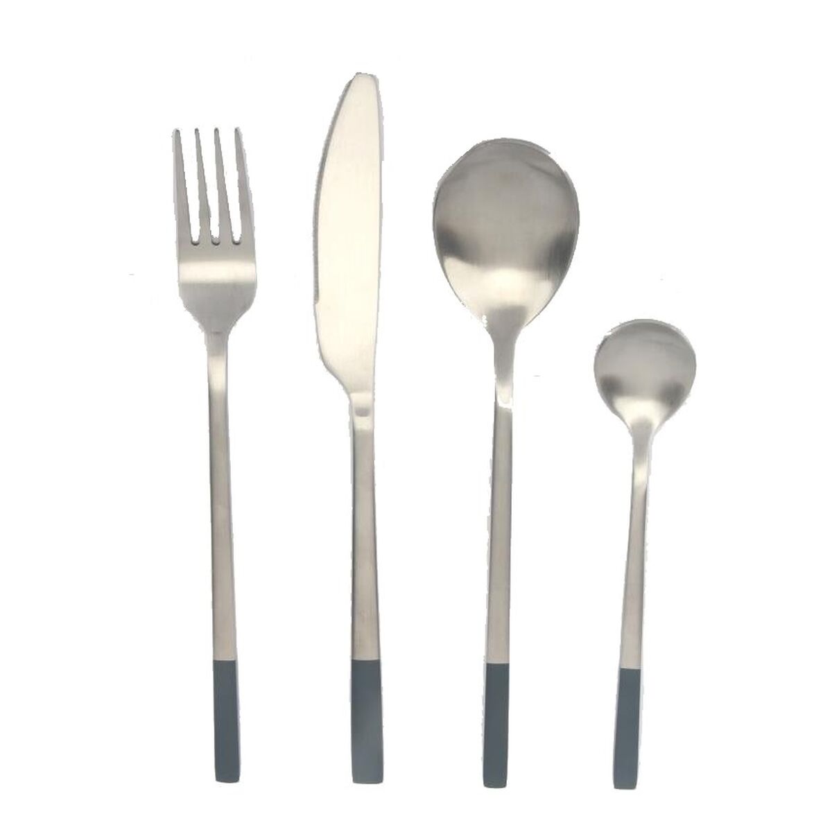 Bestick DKD Home Decor Blå Silvrig Svart Rostfritt stål 16 Delar - 3