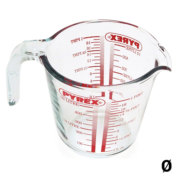 Måttkanna Pyrex Classic Vidrio Transparent Glas, Kapacitet: 0,5 L