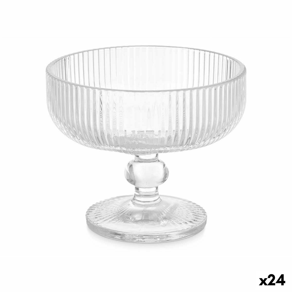 Glass- och milkshakeglas Ränder Transparent Glas 310 ml (24 antal)
