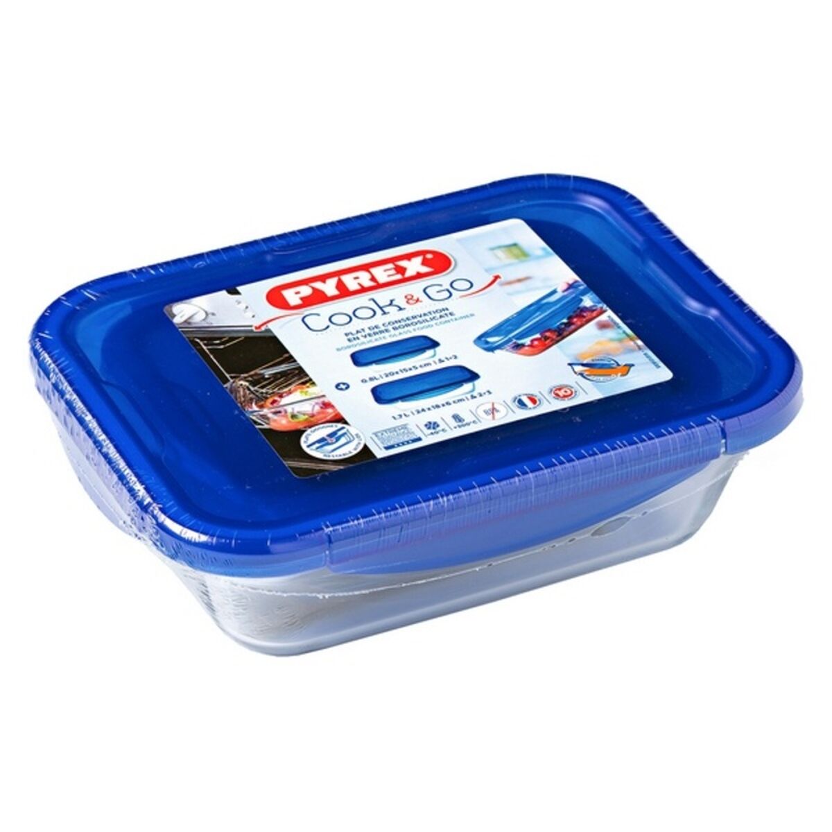 Lunchlådor, set Pyrex Cook & Go (2 pcs) Transparent Borosilikatglas - 5