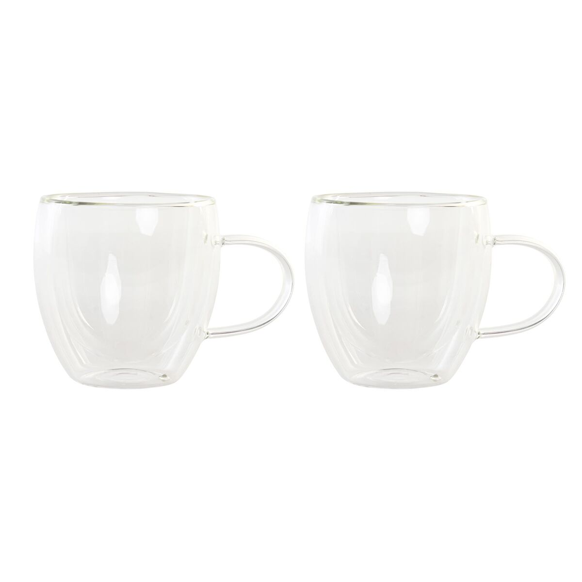 Set med kaffekoppar DKD Home Decor 250 ml Glas Transparent Borosilikatglas