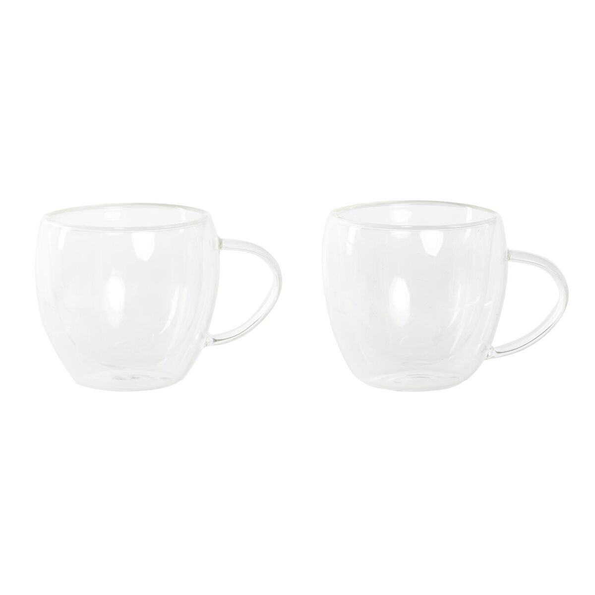 Set med kaffekoppar DKD Home Decor Glas Transparent 80 ml Borosilikatglas