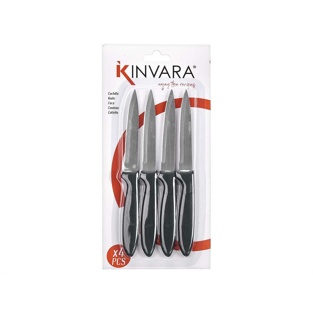 Knivset Svart Silvrig Rostfritt stål Plast 19,5 x 2 x 1 cm (12 antal) - 2