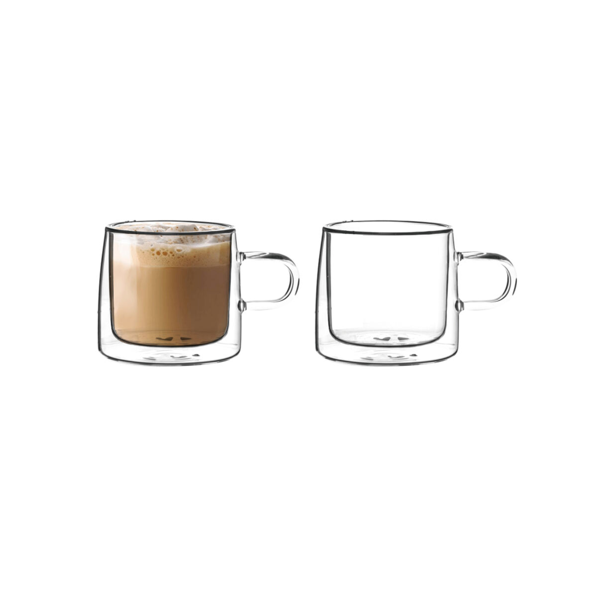 Set med kaffekoppar DKD Home Decor Glas Transparent 260 ml Borosilikatglas - 3