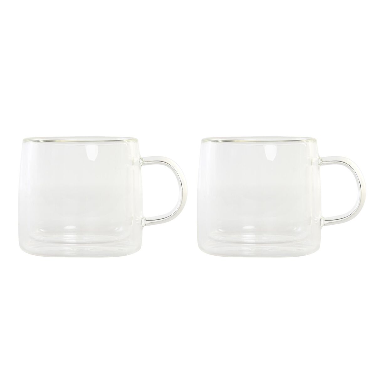 Set med kaffekoppar DKD Home Decor Glas Transparent 260 ml Borosilikatglas