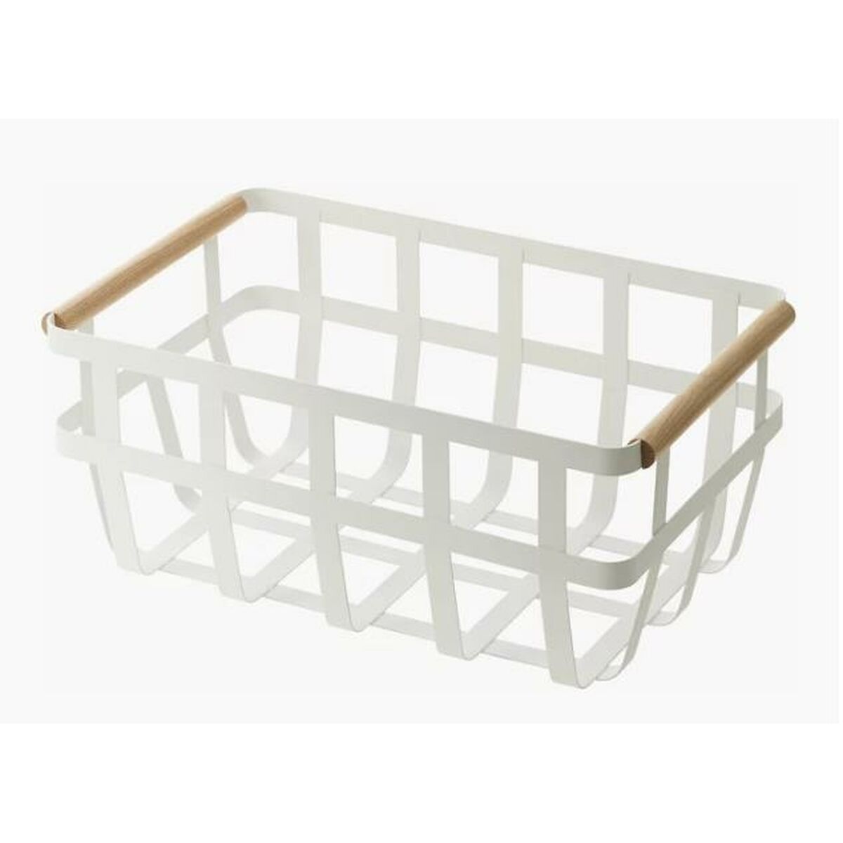 Multifunktionell korg DKD Home Decor 36 x 22 x 15,5 cm Naturell Metall Vit Furu