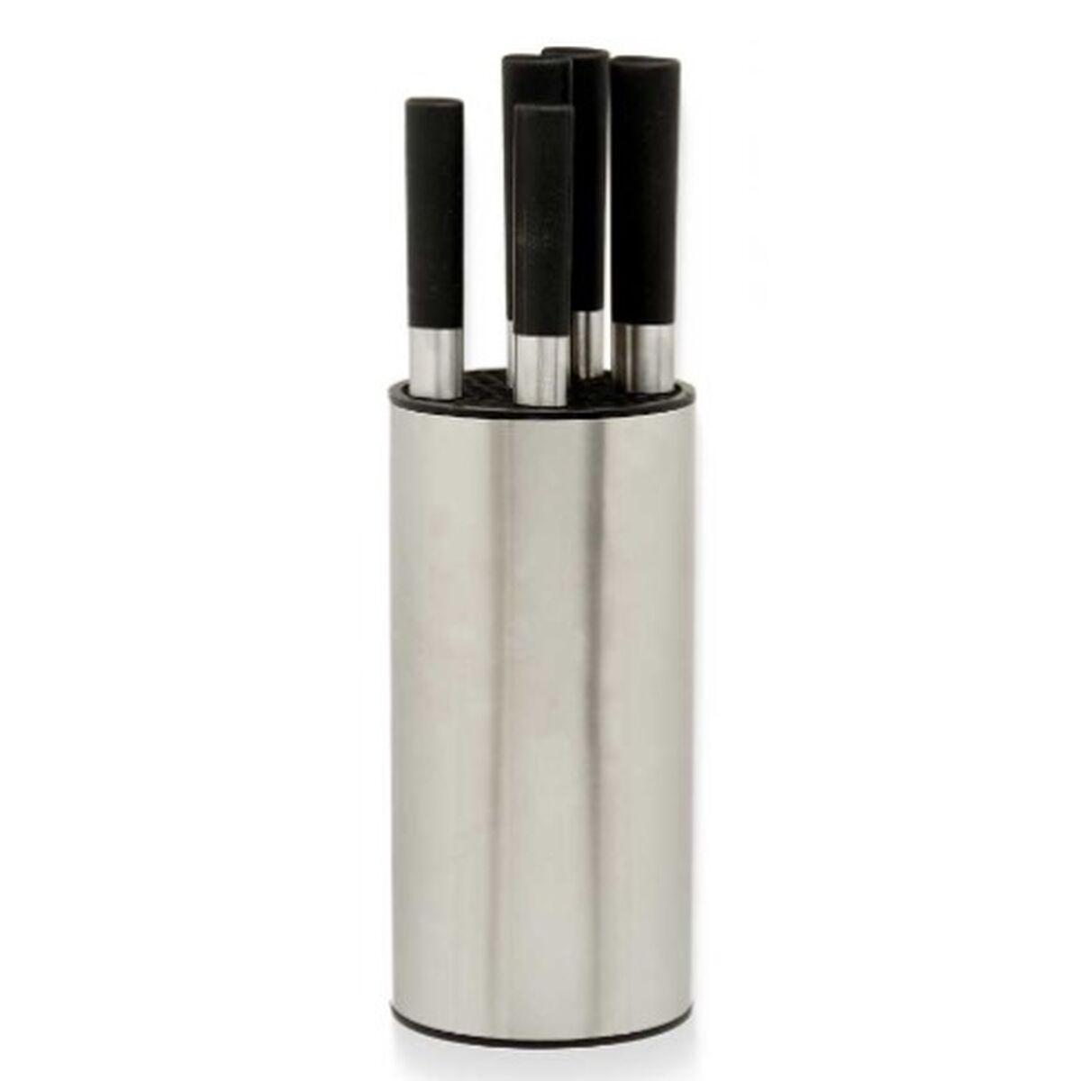 Set med köksknivar och hållare Svart Silvrig Rostfritt stål Polyetylen polypropen ABS 11 x 35 x 11 cm (6 antal) - 2