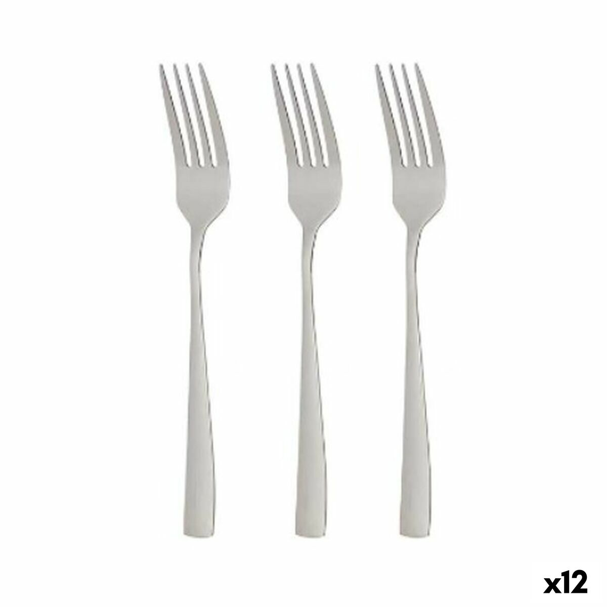 Gaffelset Silvrig Rostfritt stål 2,5 x 21,3 x 0,3 cm (12 antal)