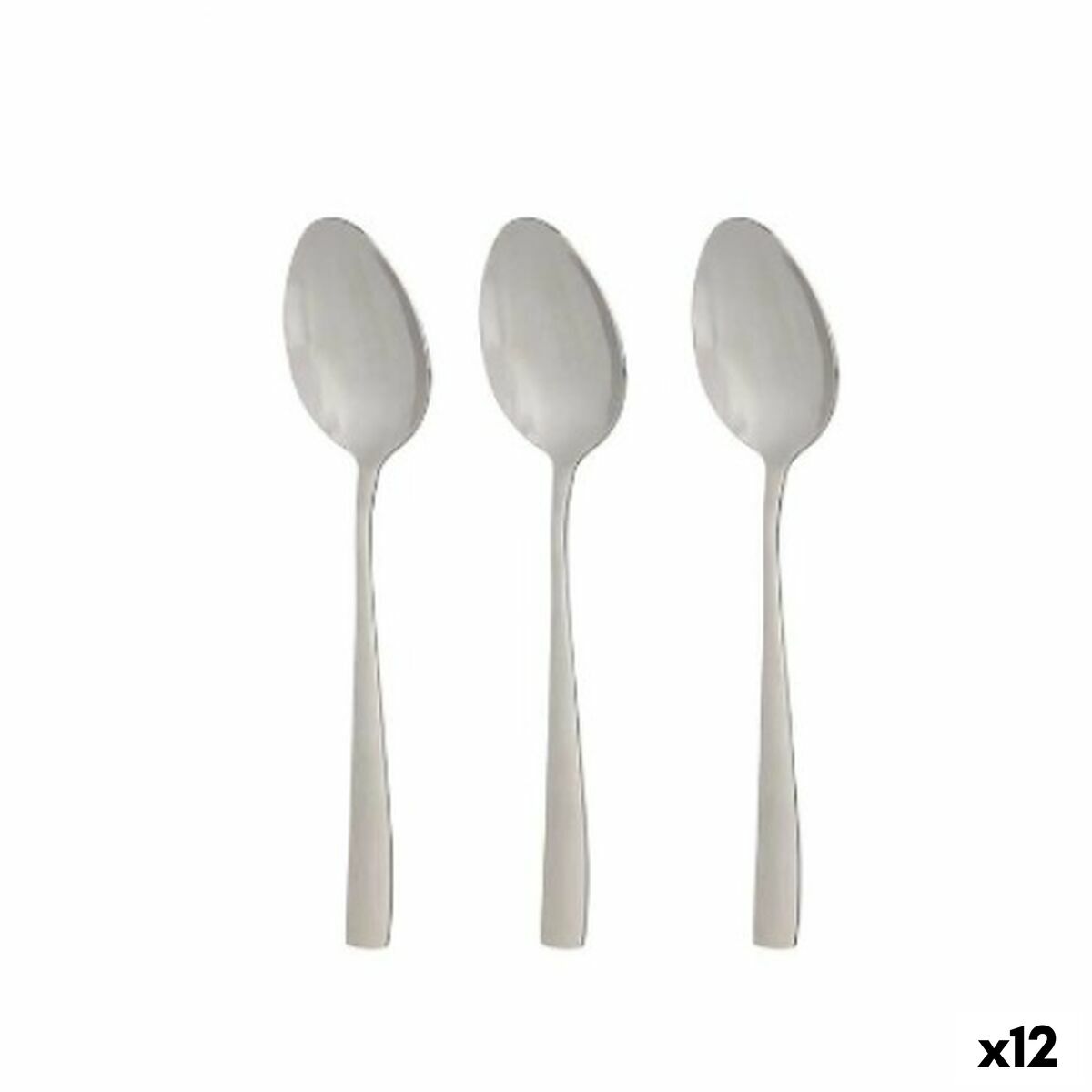Set med skedar 21 x 4,5 x 2,5 cm Silvrig Rostfritt stål (12 antal)