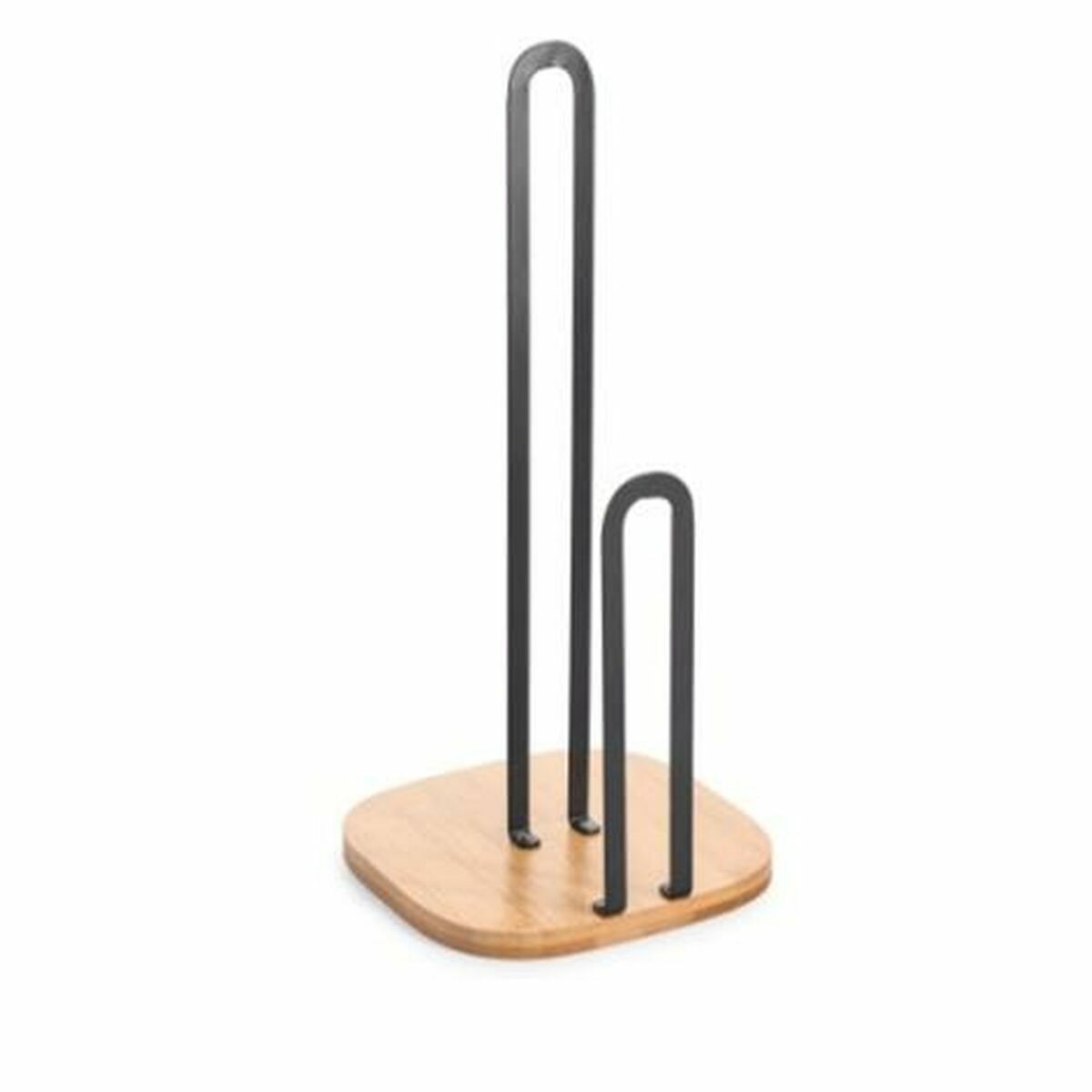 Hushållspappershållare DKD Home Decor 16 x 16 x 31,3 cm Naturell Svart Stål - 2