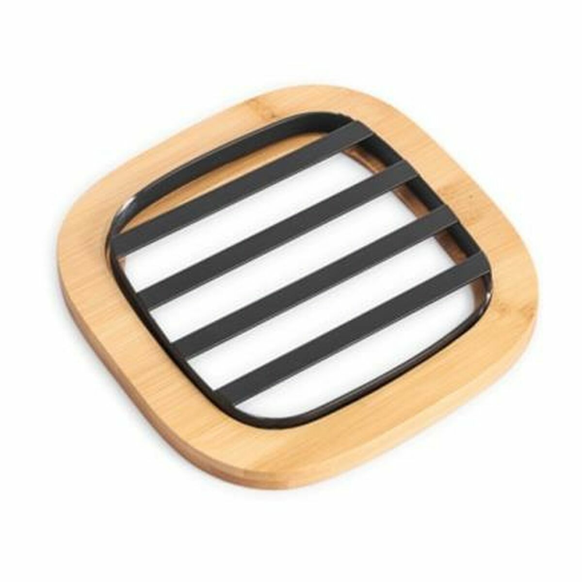 Bordsunderlägg DKD Home Decor 17 x 17 x 1 cm Naturell Svart Stål - 2