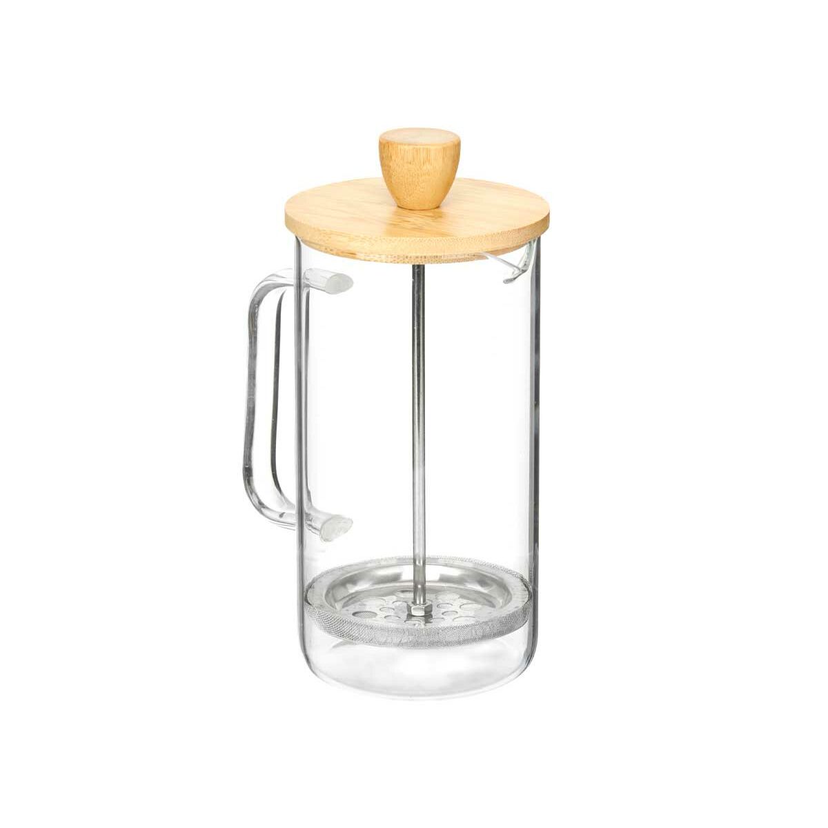Tekanna 600 ml Naturell Bambu Borosilikatglas