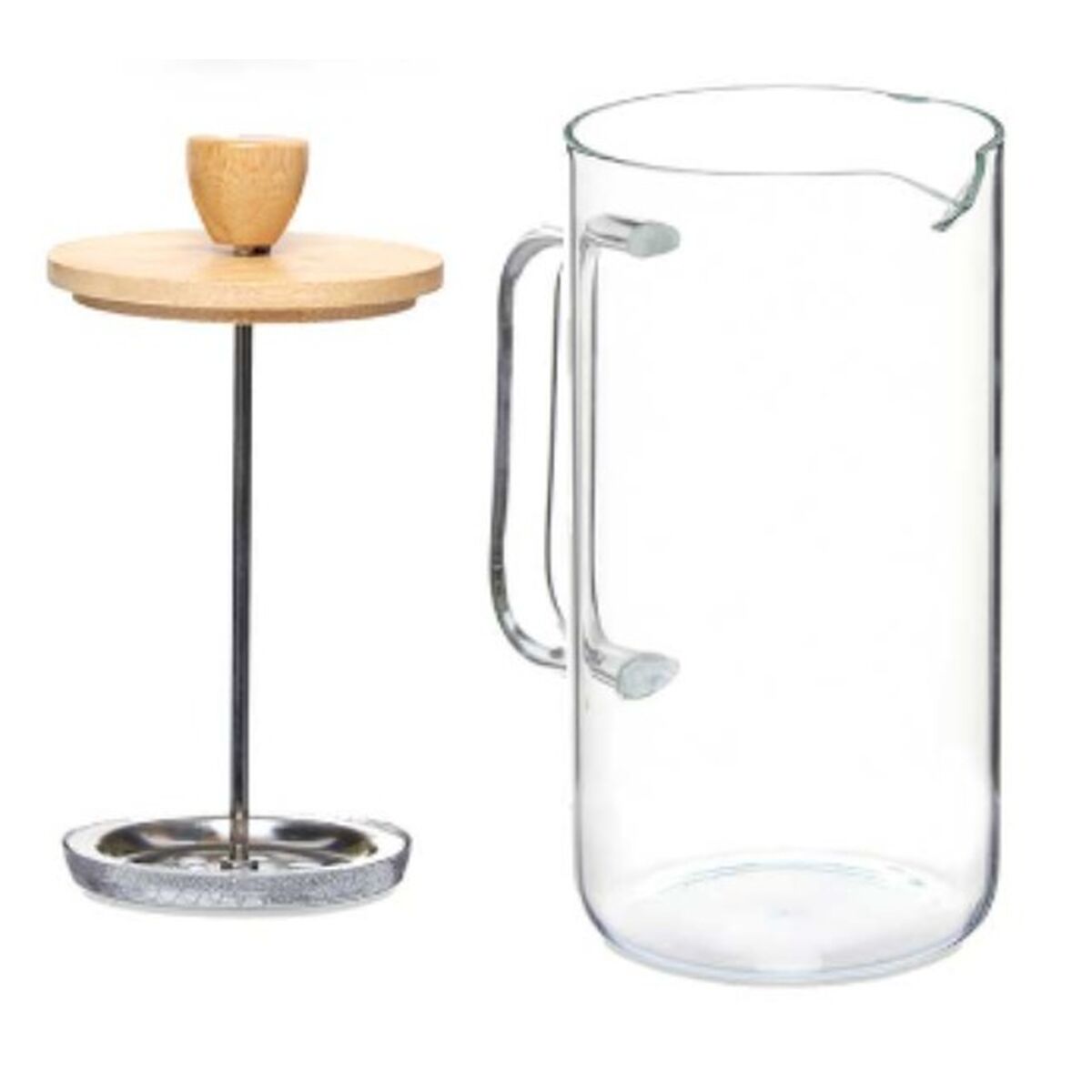Tekanna 600 ml Naturell Bambu Borosilikatglas - 2