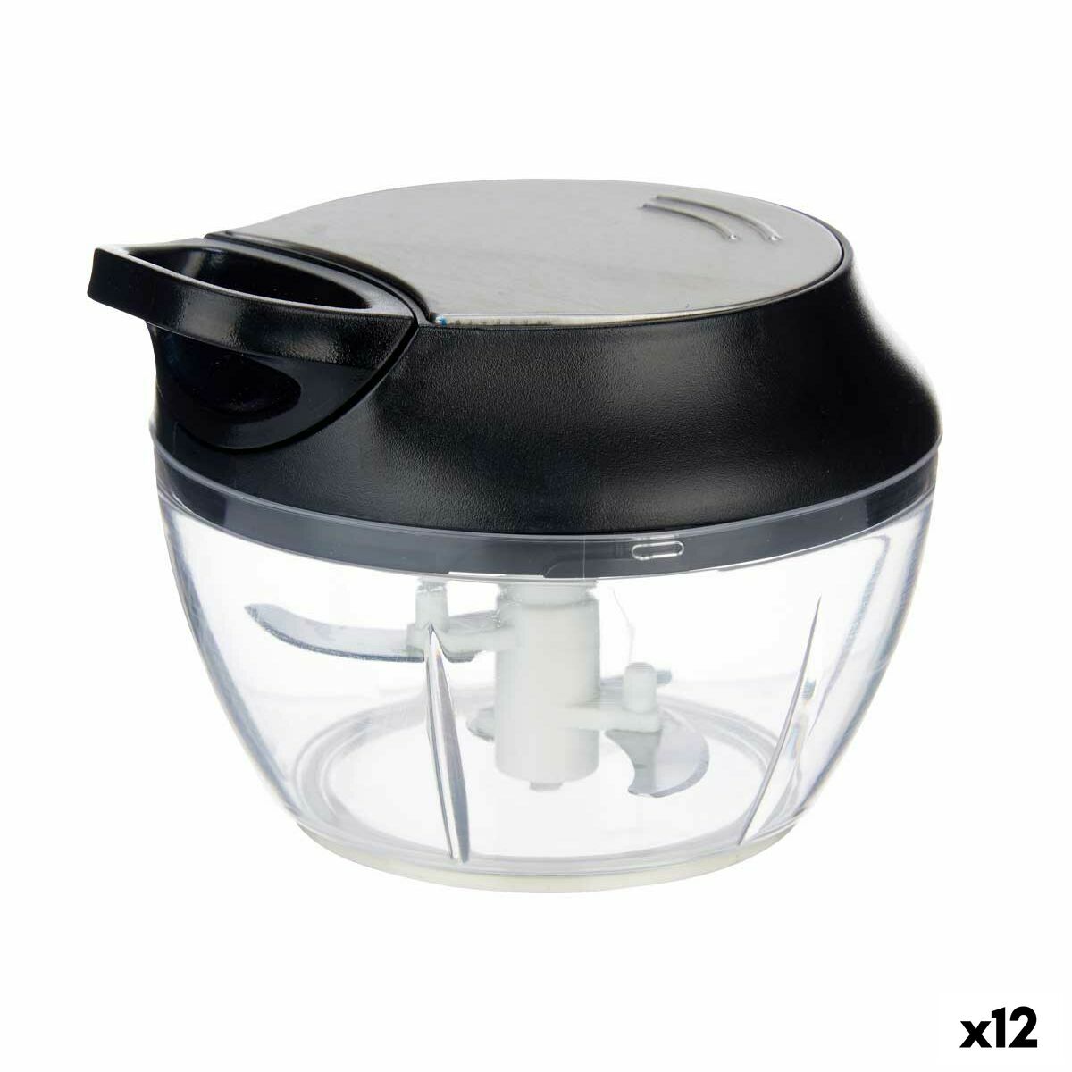 Krossare Svart Transparent Metall Plast 13,5 x 10 x 12 cm (12 antal)