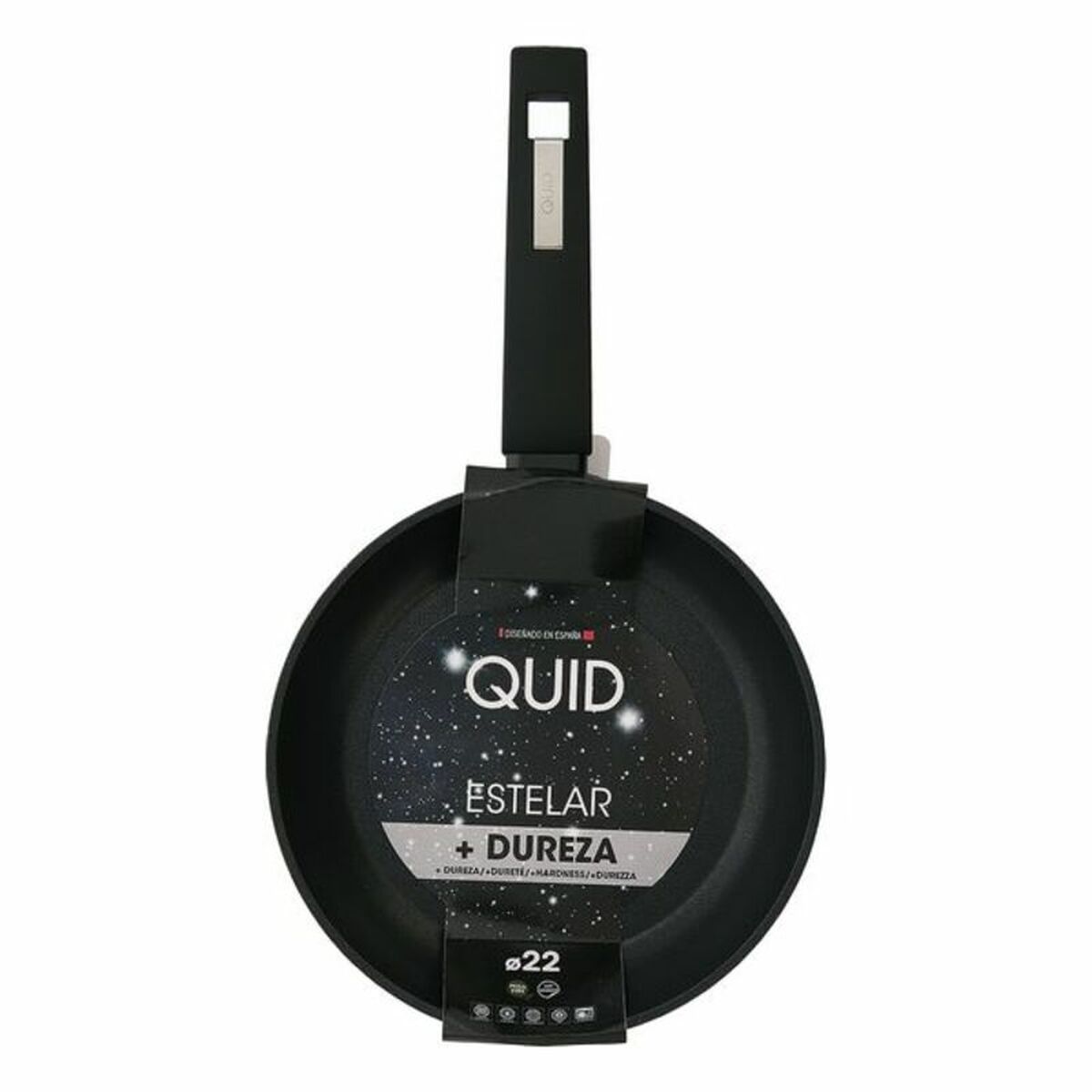 Non-stick-panna Quid Estelar Svart Metall, Mått: 28 cm - 10