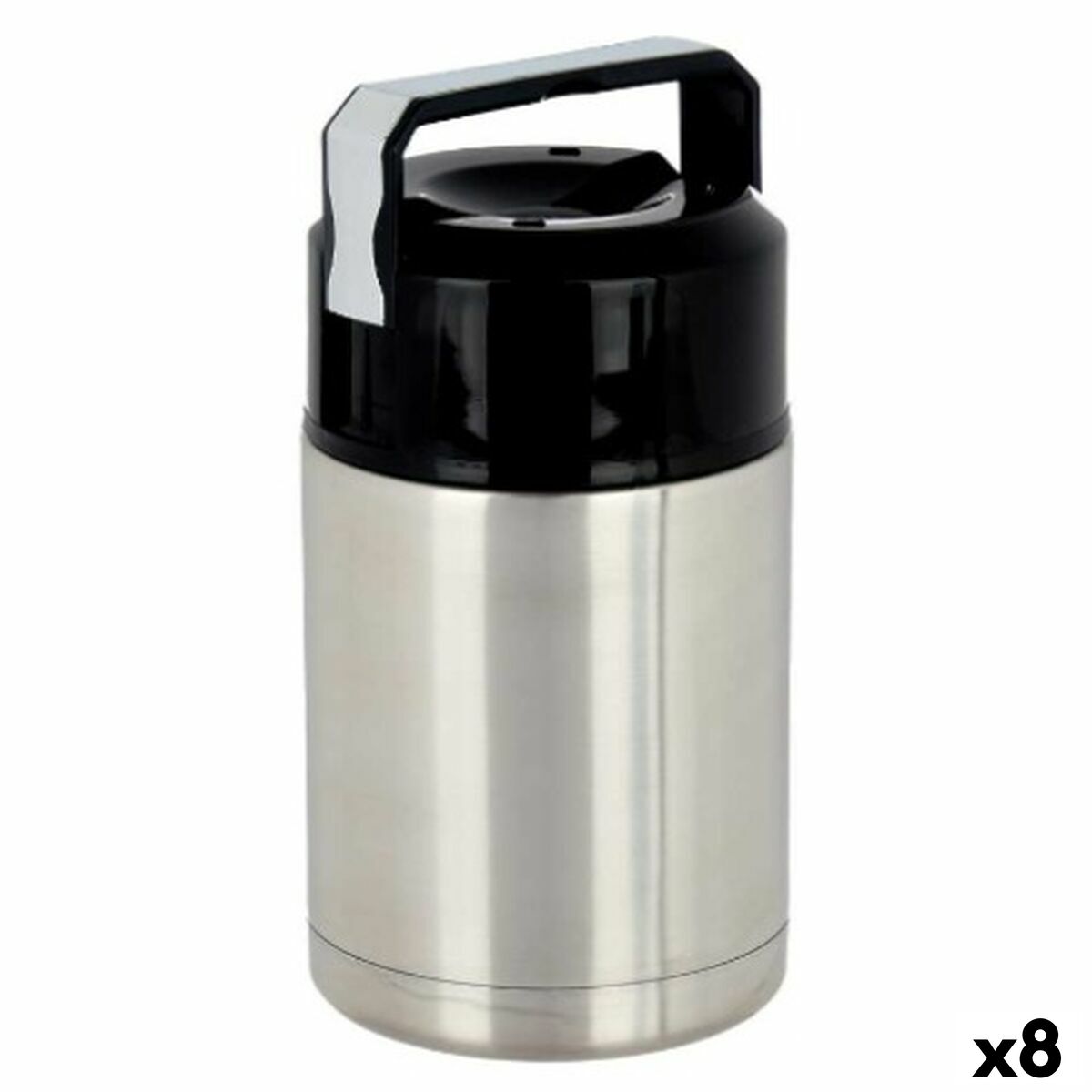 Termos för mat Silvrig Svart Metall Plast 1 L 11,5 x 19,5 x 11,5 cm (8 antal)
