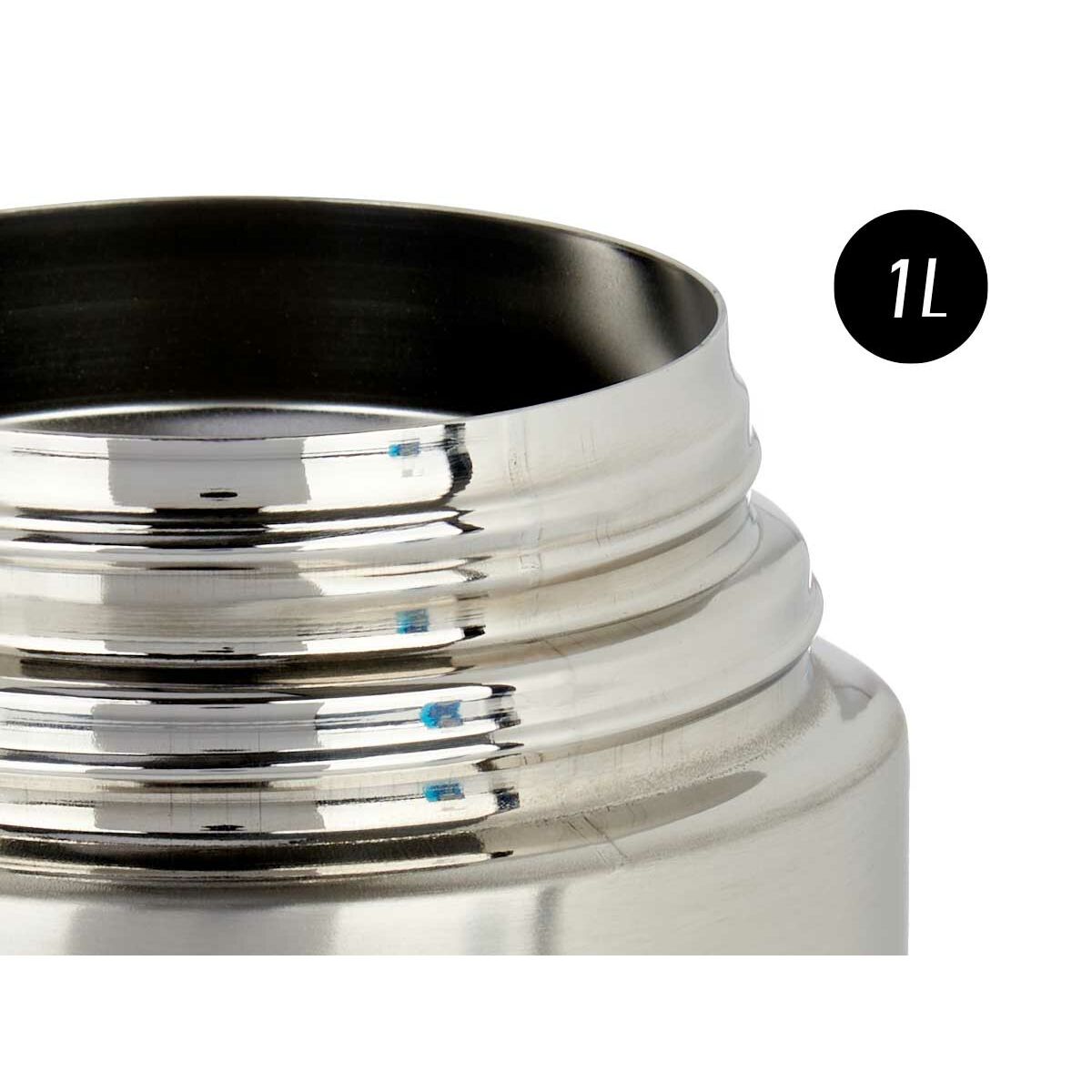 Termos för mat Silvrig Svart Metall Plast 1 L 11,5 x 19,5 x 11,5 cm (8 antal) - 2