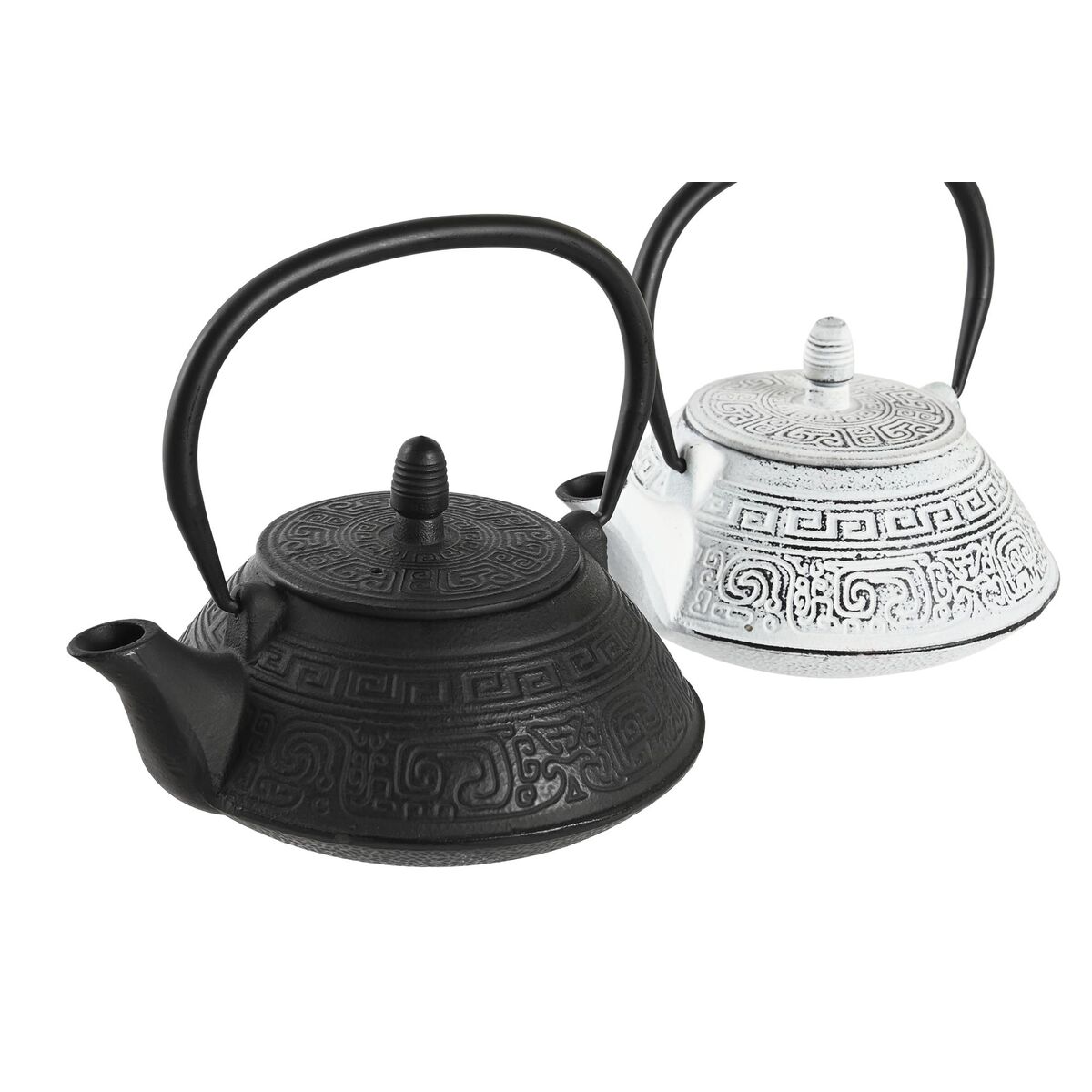Tekanna DKD Home Decor Svart Rostfritt stål Vit (2 antal) - 3