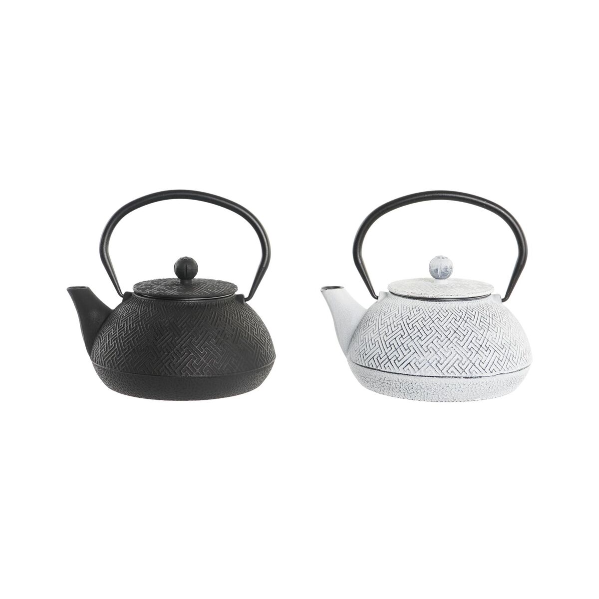 Tekanna DKD Home Decor Svart Rostfritt stål Vit (2 antal) - 3