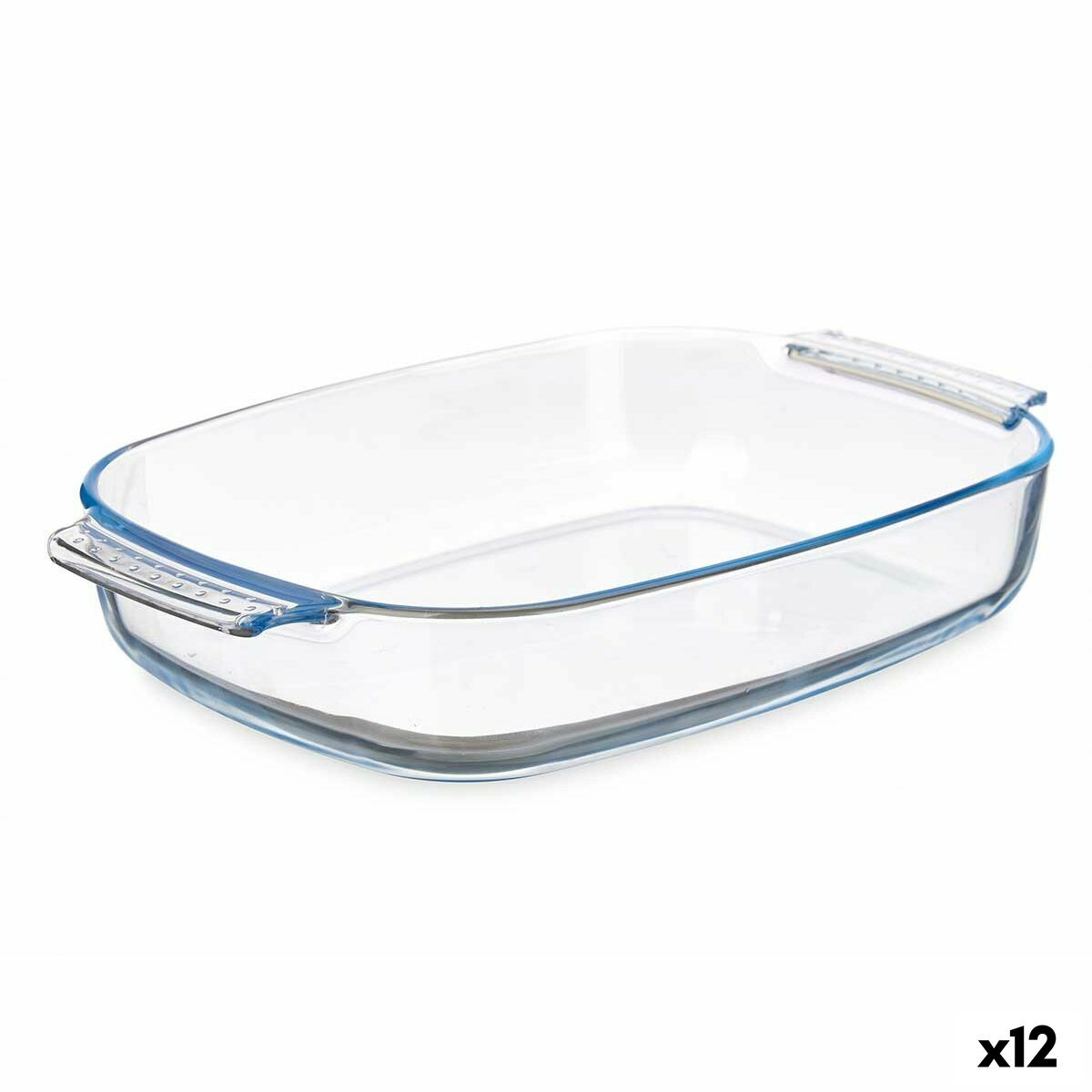 Servingsfat Med handtag Transparent Borosilikatglas 2 L 30,2 x 6 x 19,6 cm (12 antal)