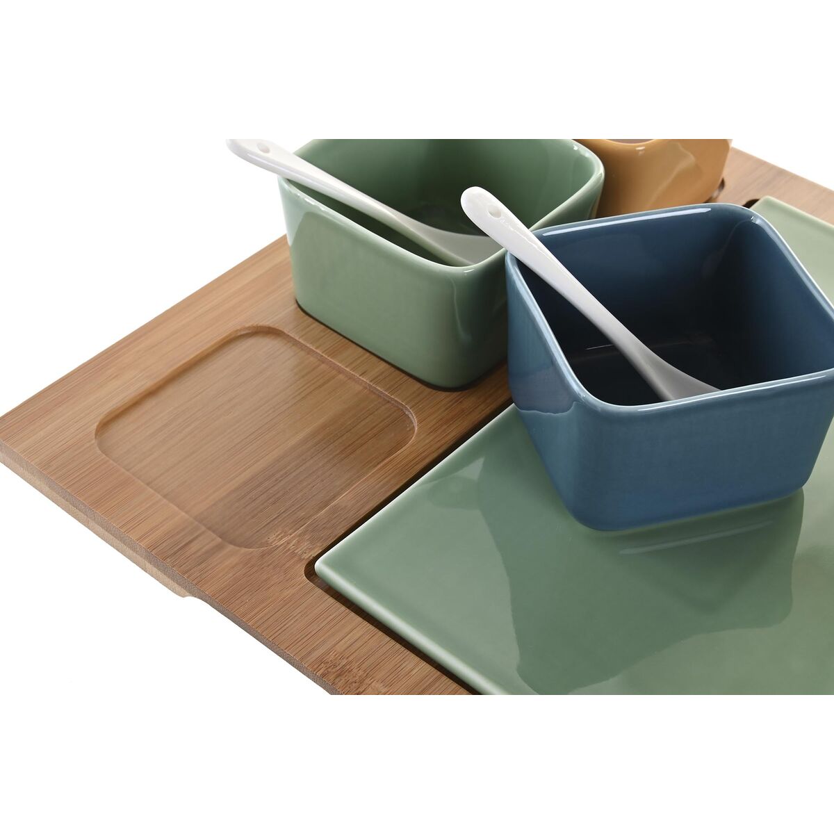 Tilltuggsset DKD Home Decor Porslin Multicolour Bambu 8 Delar (30 x 30 x 6 cm) - 2