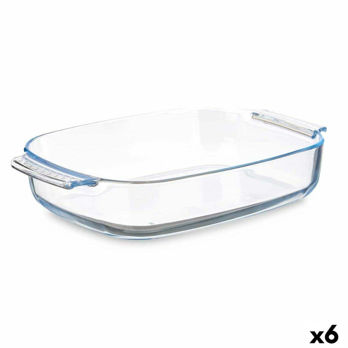 Servingsfat Med handtag Transparent Borosilikatglas 3,8 L 38 x 6,5 x 25,4 cm (6 antal)