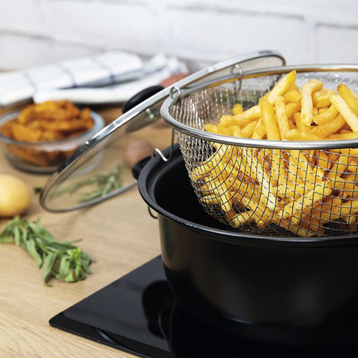 Fritös Quid Gante Med lock 320 ml Korg (26 cm) - 9