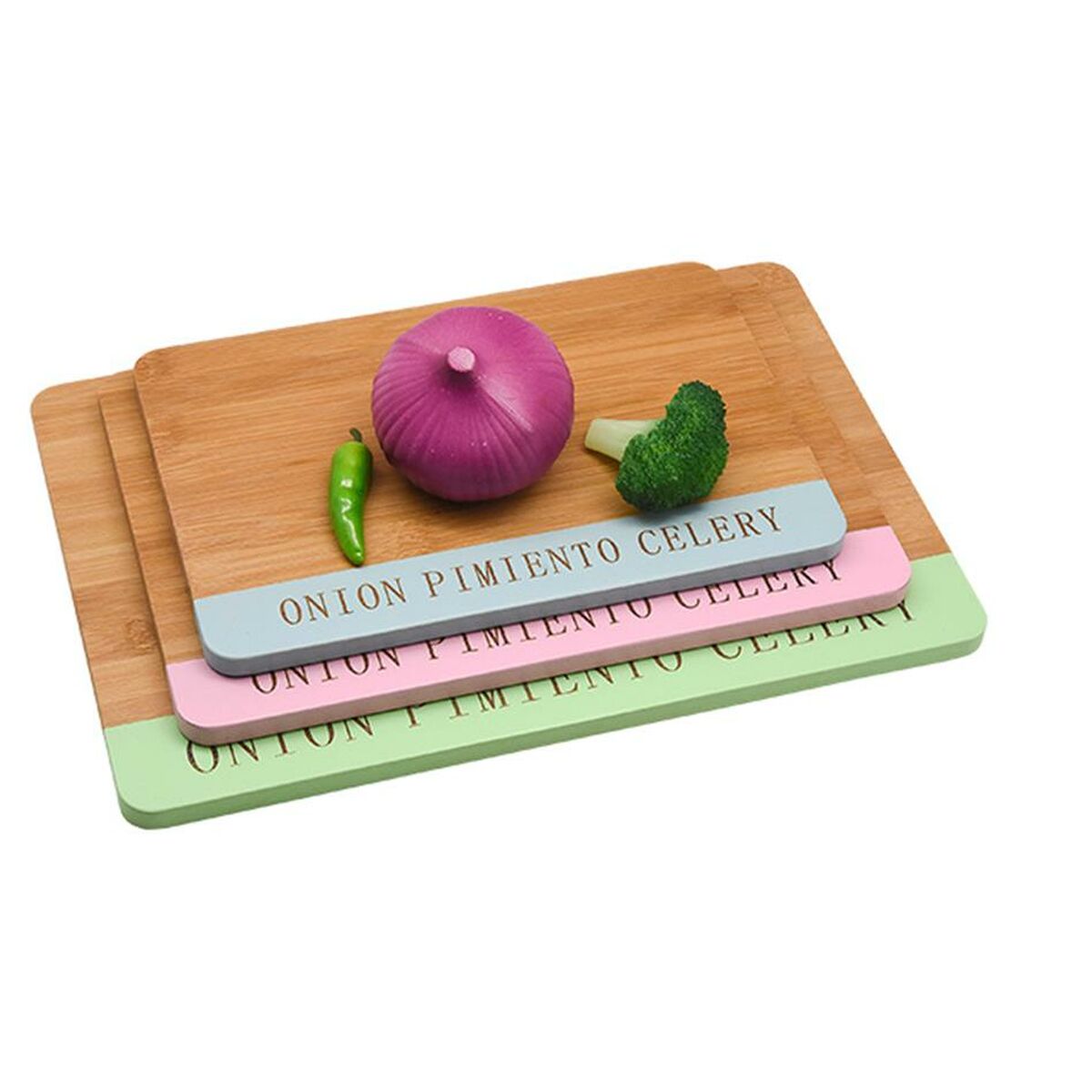 Ostbricka DKD Home Decor 33,5 x 24 x 2 cm Blå Rosa Rostfritt stål Grön (3 Delar) - 2