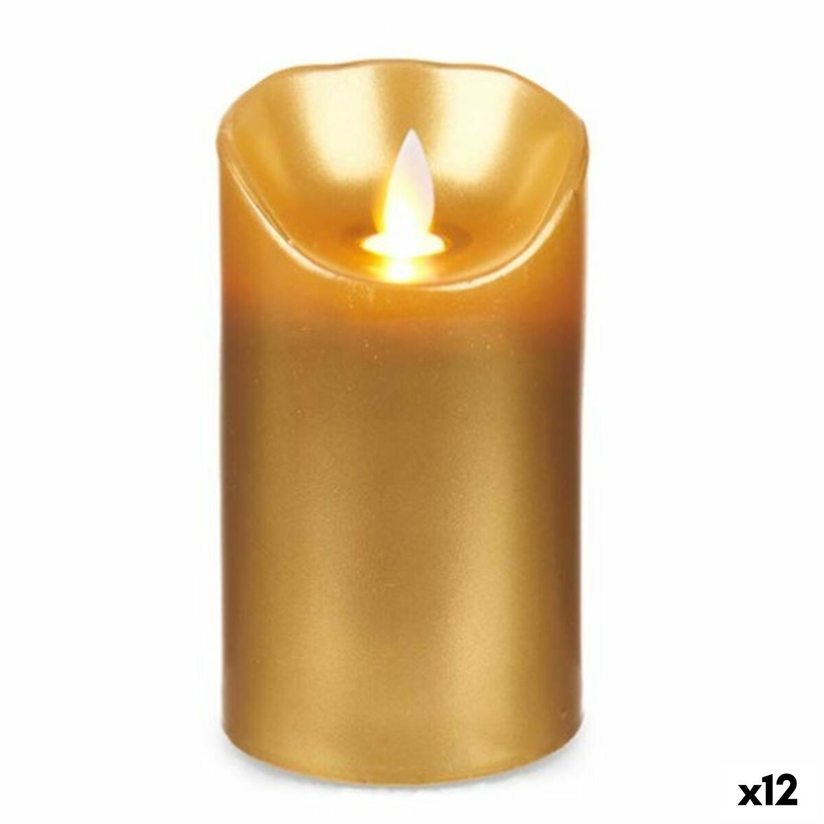 LED Ljus Gyllene 8 x 8 x 15 cm (12 antal)