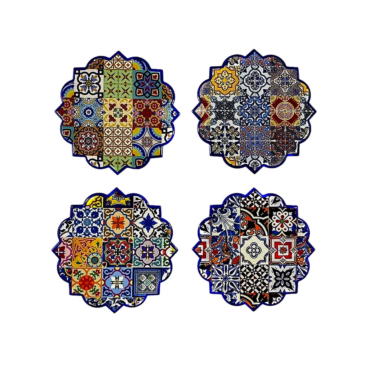 Underlägg DKD Home Decor 10,8 x 10,8 x 0,7 cm (4 Delar)