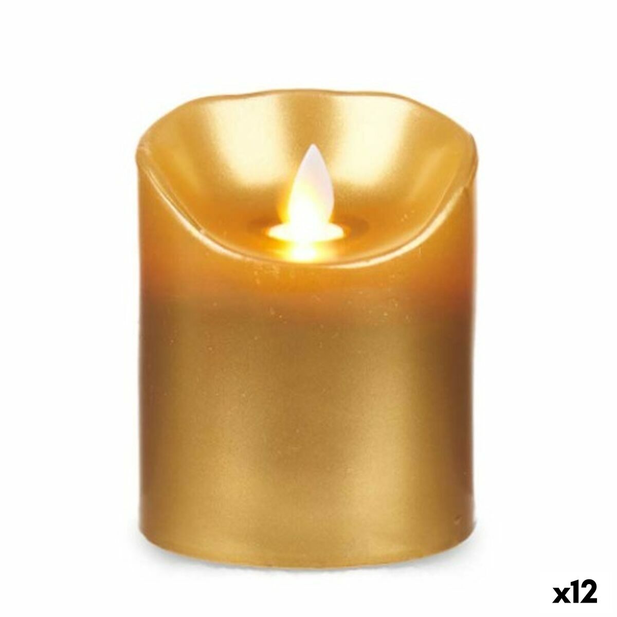 LED Ljus Gyllene 8 x 8 x 10 cm (12 antal)