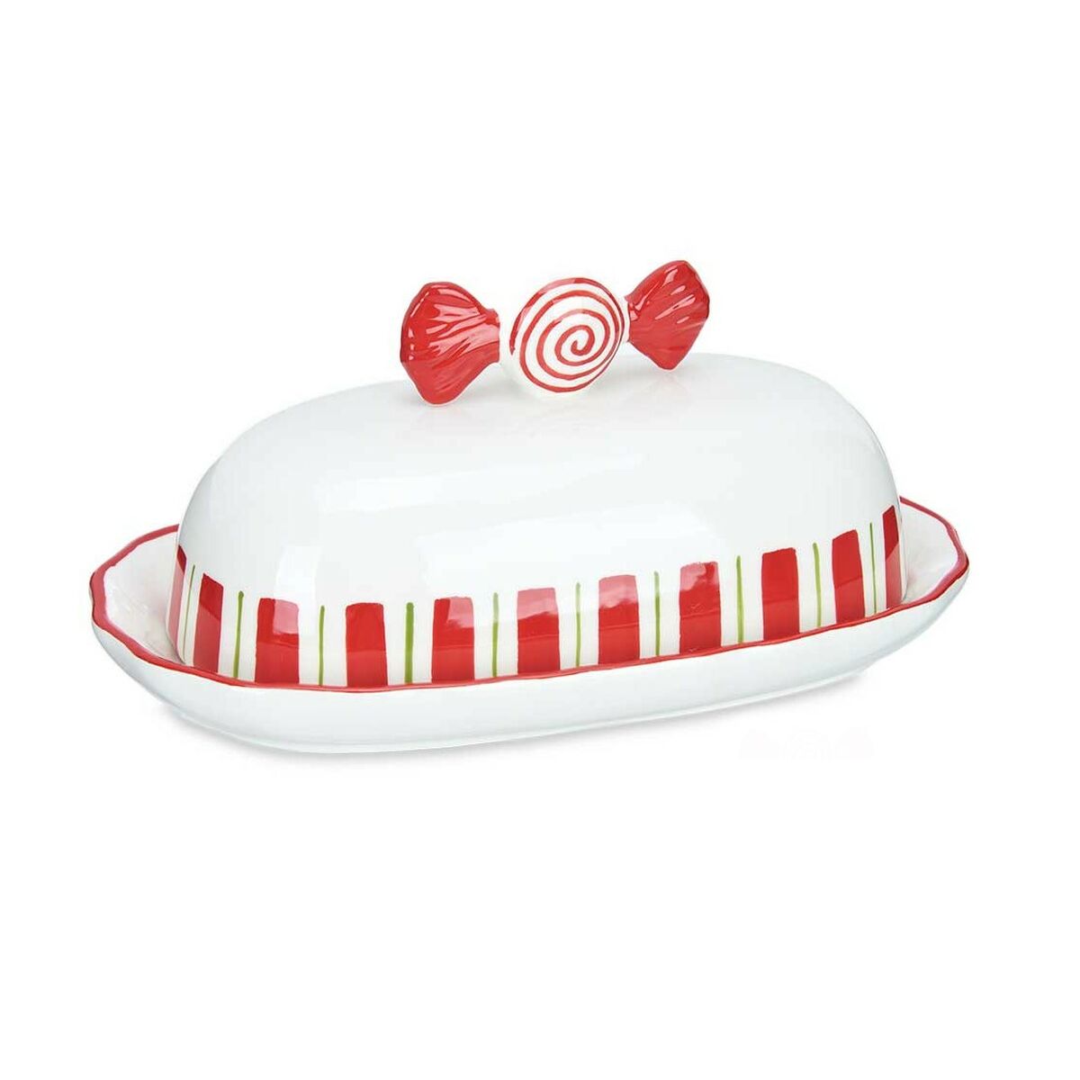 Osttallrik Med lock Bi Lollipop Vit Röd Dolomite (6 antal) - 2