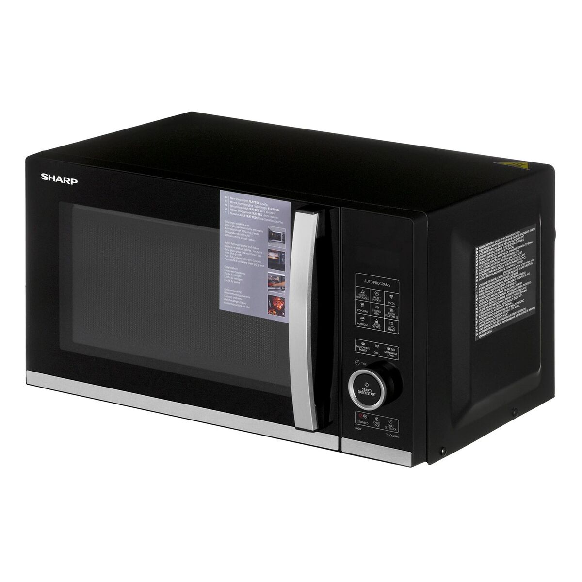 Mikrovågsugn med Grill Sharp YC-QG204AEB Svart 800 W 20 L